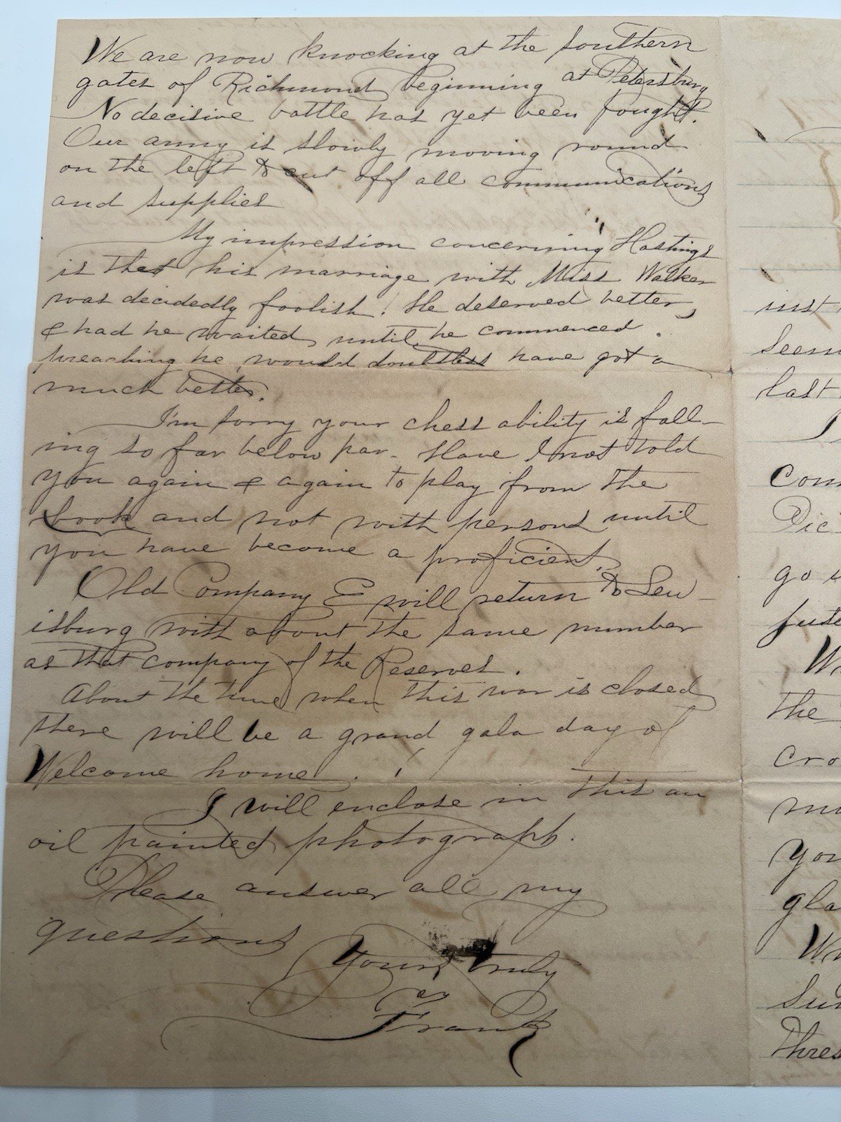 1864 Civil War Union Soldier Letter City Point Petersburg Richmond VA. B1176 photo 2