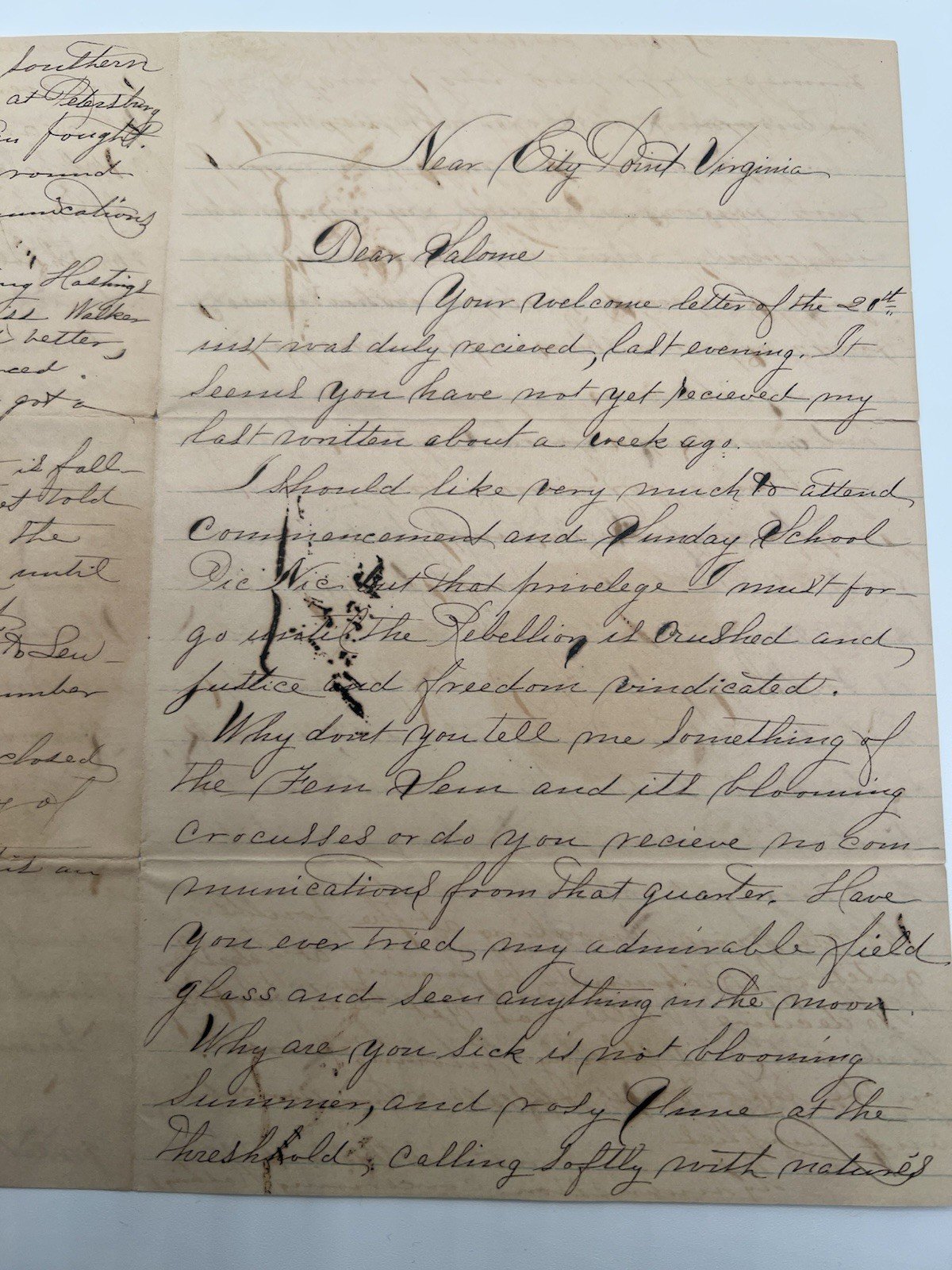 1864 Civil War Union Soldier Letter City Point Petersburg Richmond VA. B1176 photo 3