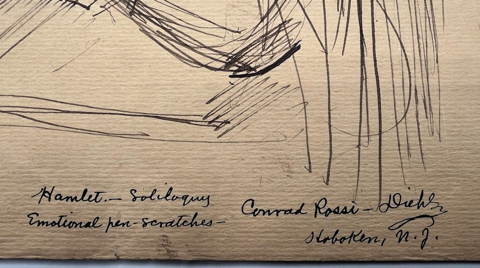 Conrad Rossi-Diehl Signed Hamlet Soliloquy Drawing w/ Foltz Notes # B1179 photo 2