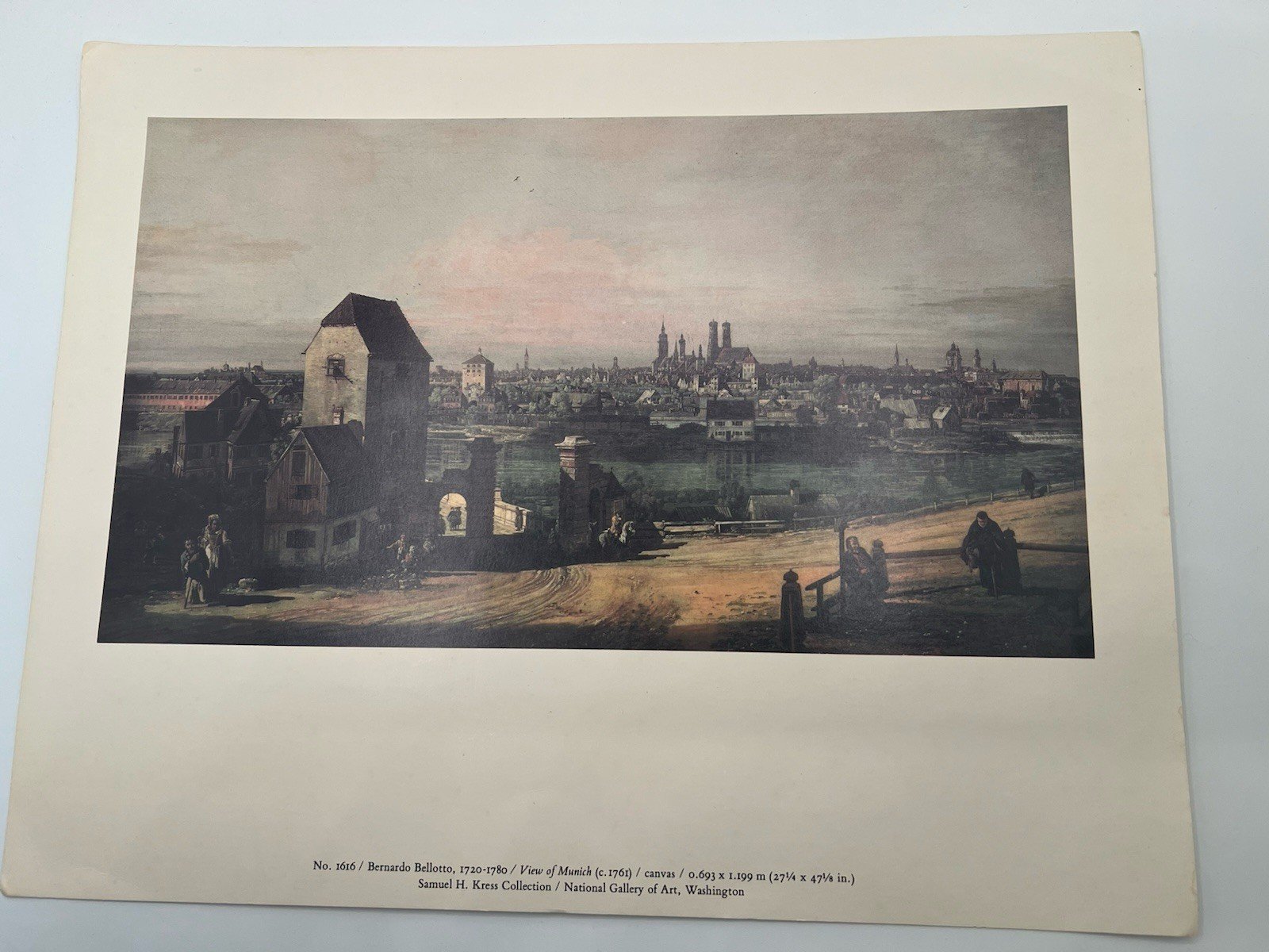 Vintage Bernardo Bellotto View of Munich National Gallery Art Print No 1616 B112