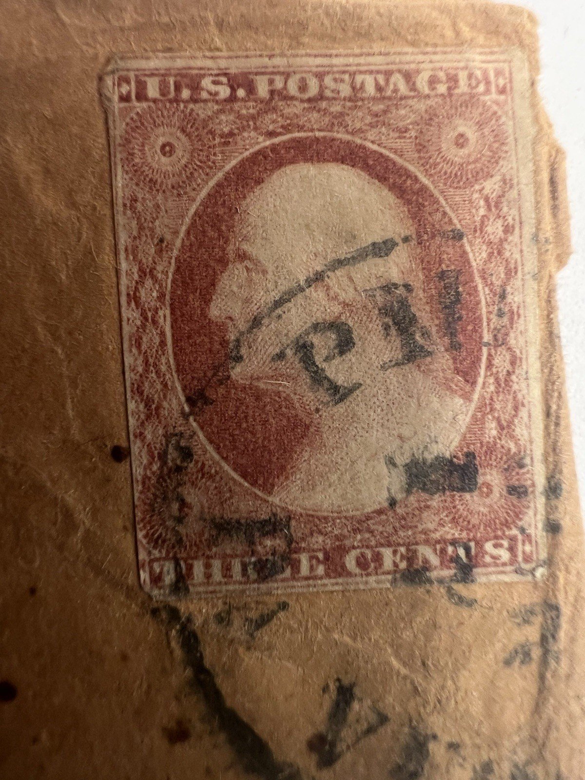 1857 Scott 11 3¢ Claret Cover to Fort Randall Nebraska Territory # 1182 photo 6