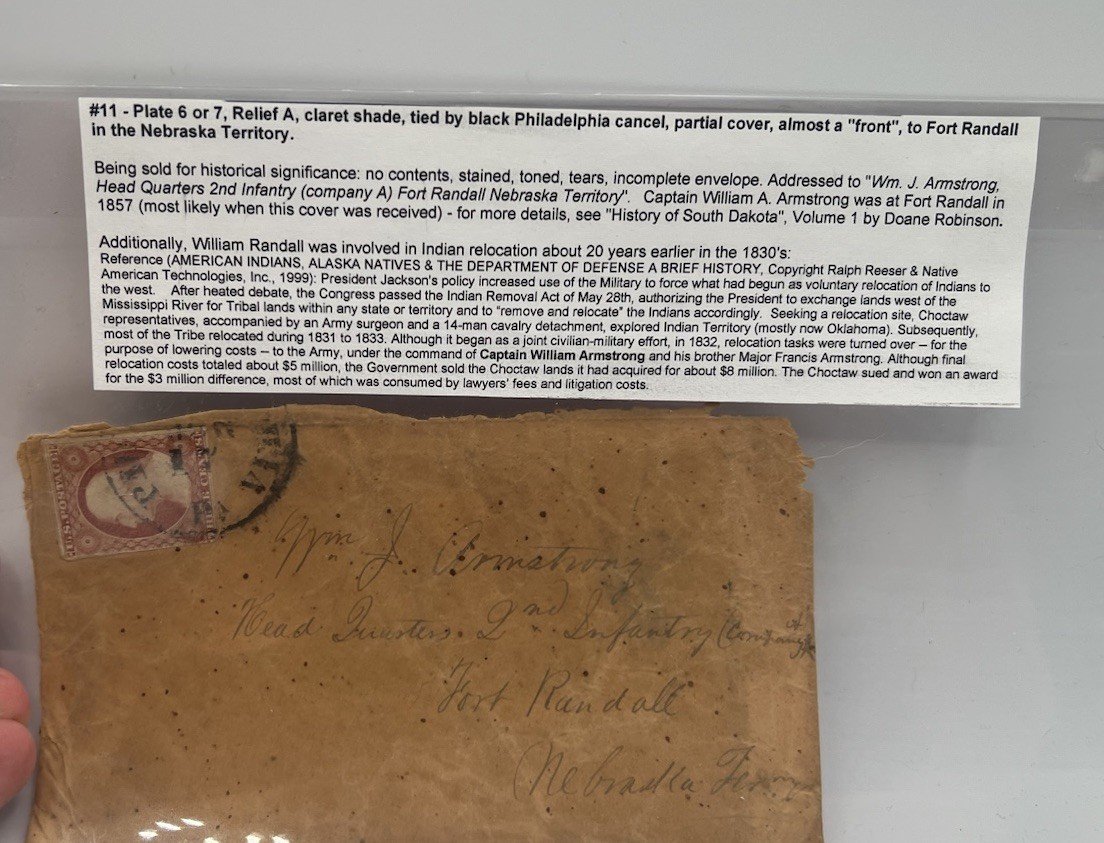 1857 Scott 11 3¢ Claret Cover to Fort Randall Nebraska Territory # 1182 photo 10