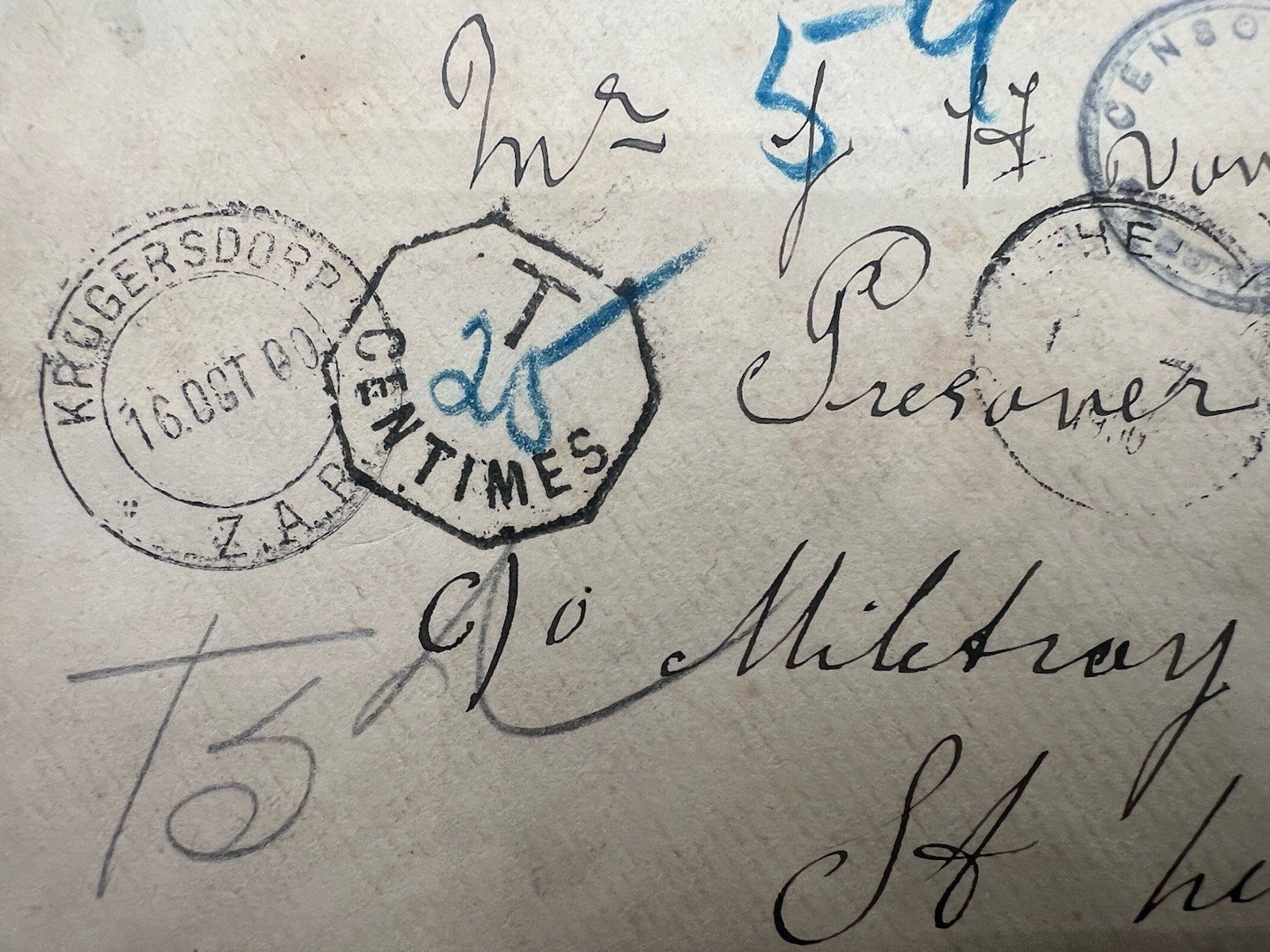 1900 Boer War Censored Cover Krugersdorp Transvaal to Milan Italy # 1183 photo 4