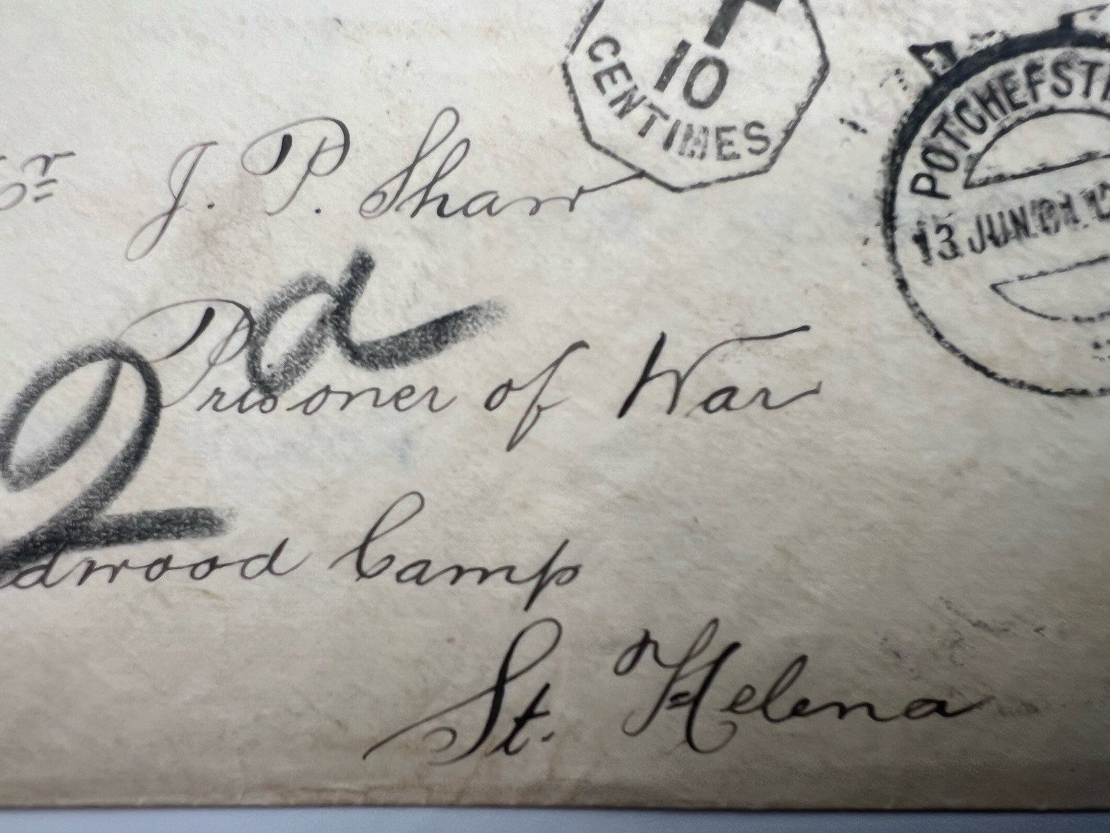 1902 Boer War POW Cover Potchefstroom to Deadwood Camp St Helena # 1184 photo 4