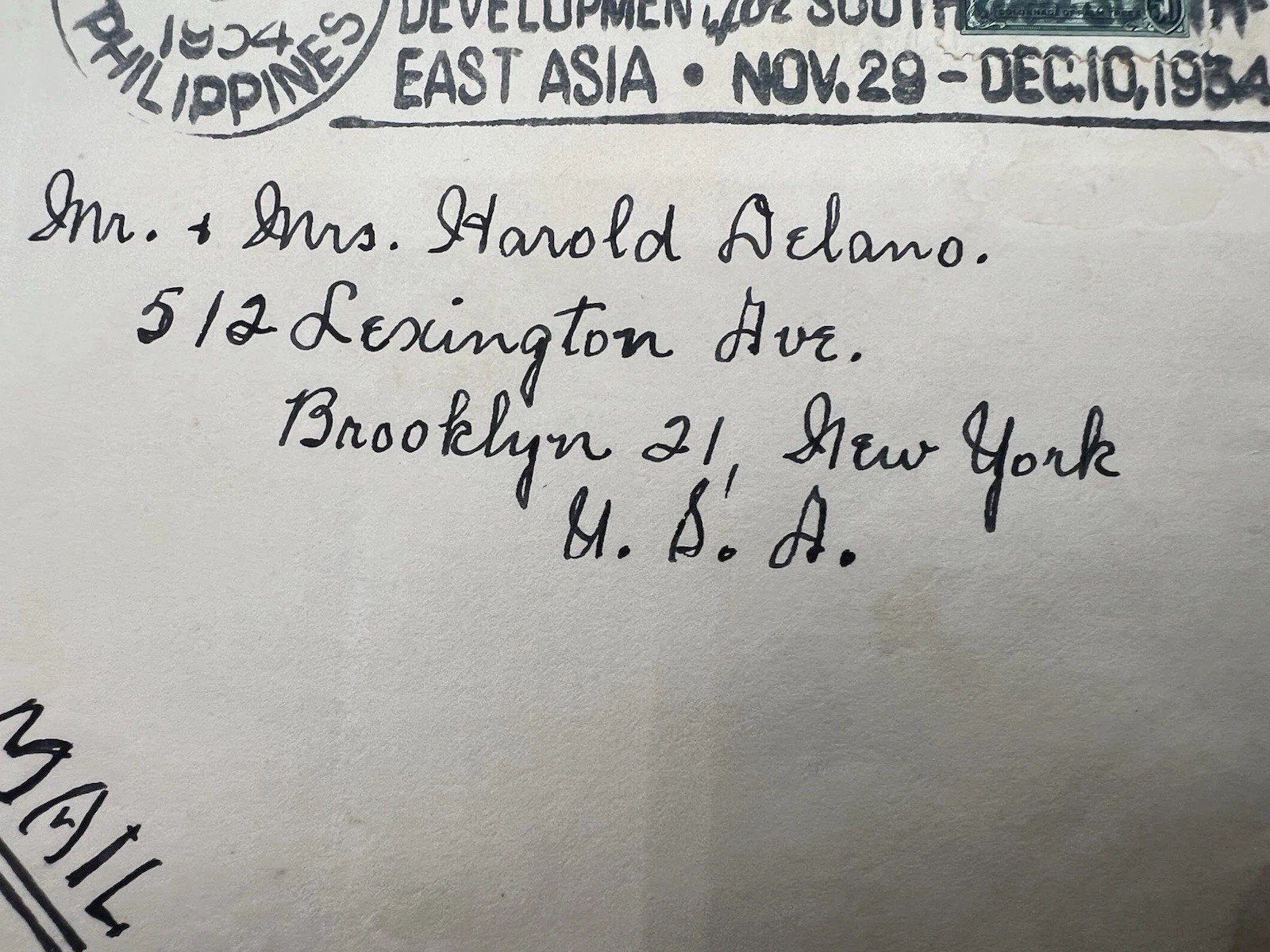1954 Philippines UN Conference Airmail Cover Manila to Brooklyn NY # 1185 photo 5