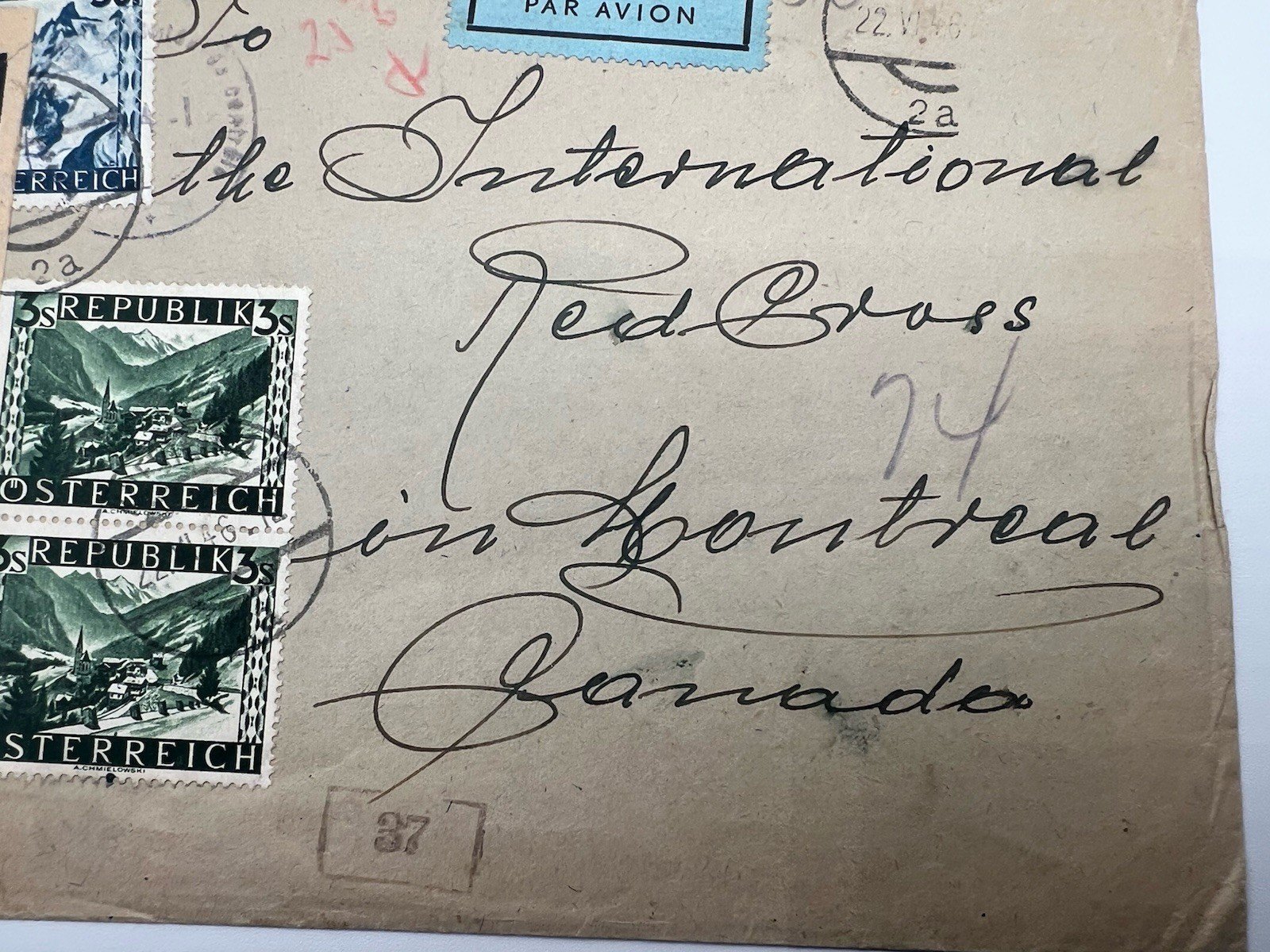 1950s Austria to Australia Airmail Cover Kontrollé Censor Label 6.50s. # 1186 photo 3