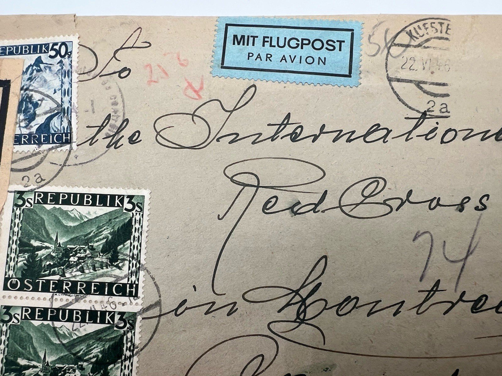 1950s Austria to Australia Airmail Cover Kontrollé Censor Label 6.50s. # 1186 photo 4