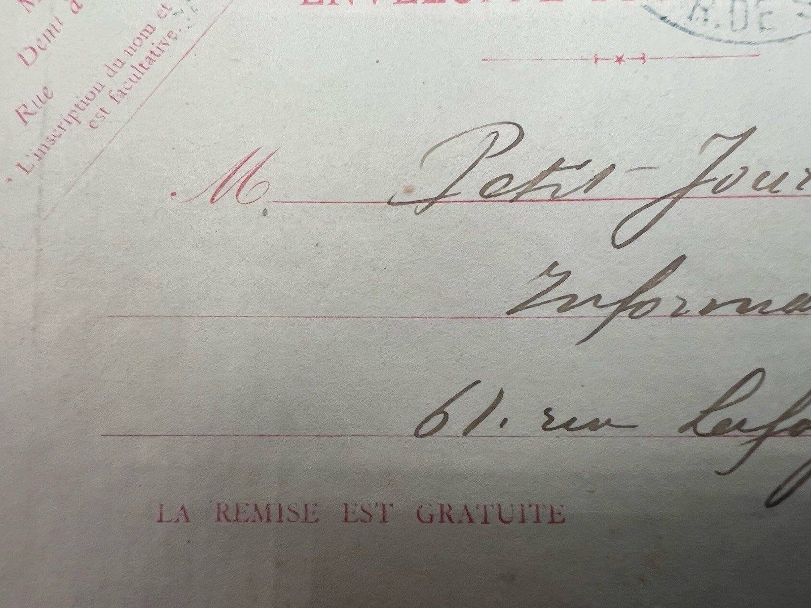1903 Paris Pneumatic Mail Envelope 50c Télégraphie Le Petit Journal # 1187 photo 5