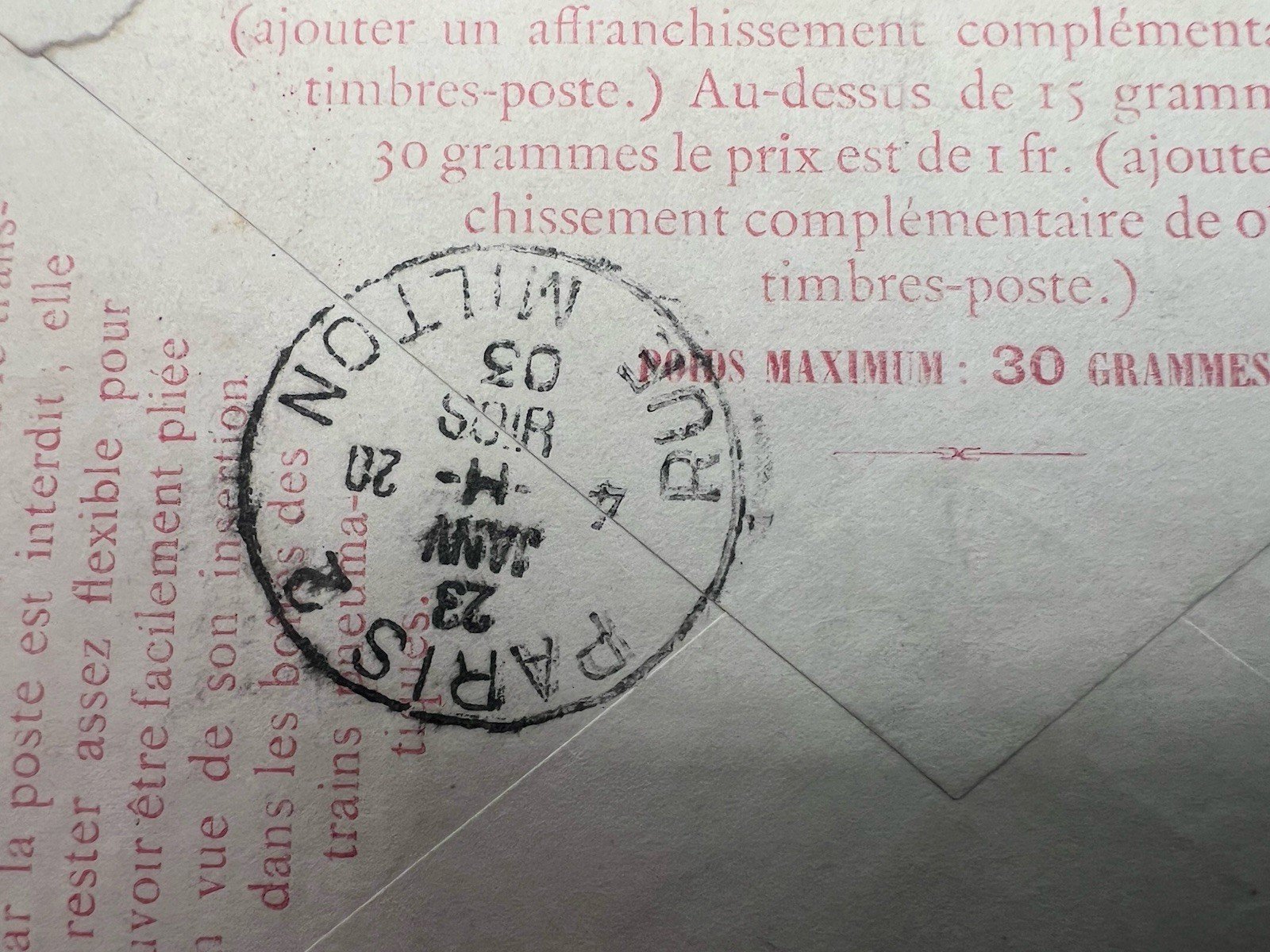 1903 Paris Pneumatic Mail Envelope 50c Télégraphie Le Petit Journal # 1187 photo 8