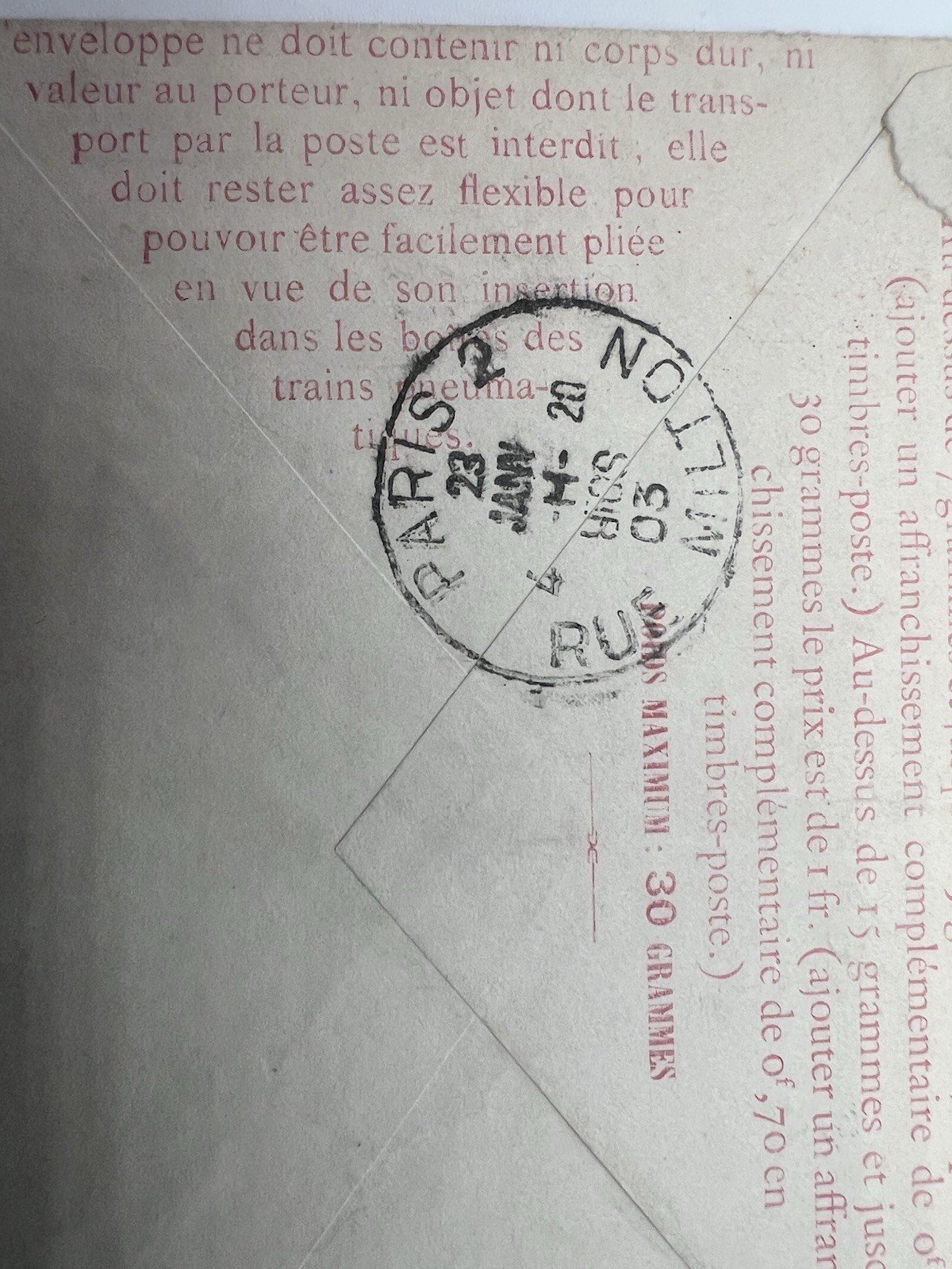 1903 Paris Pneumatic Mail Envelope 50c Télégraphie Le Petit Journal # 1187 photo 10