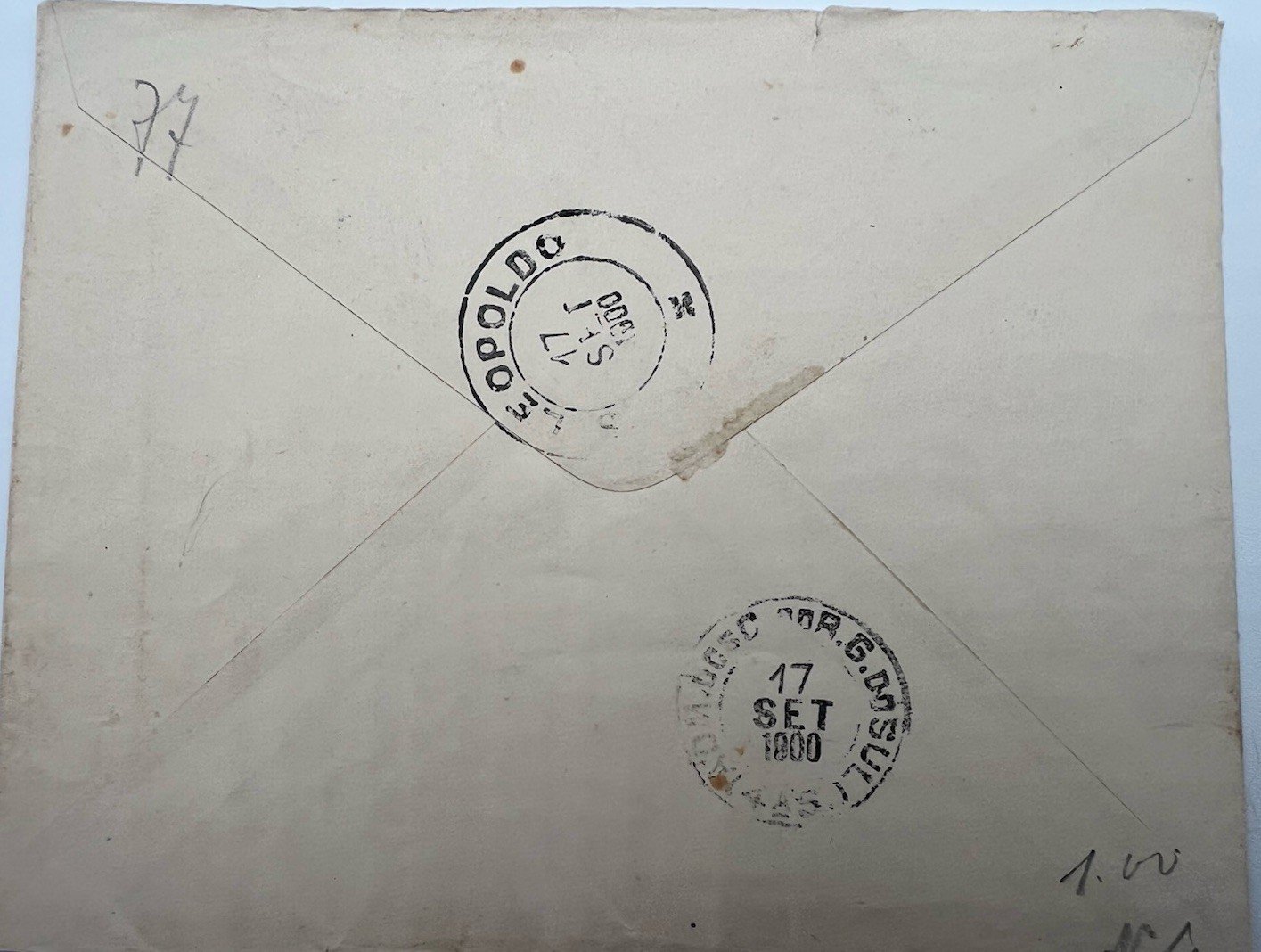 1900 Brazil 200 Reis Postal Stationery Cover São Leopoldo Jesuit College # 1192 photo 4