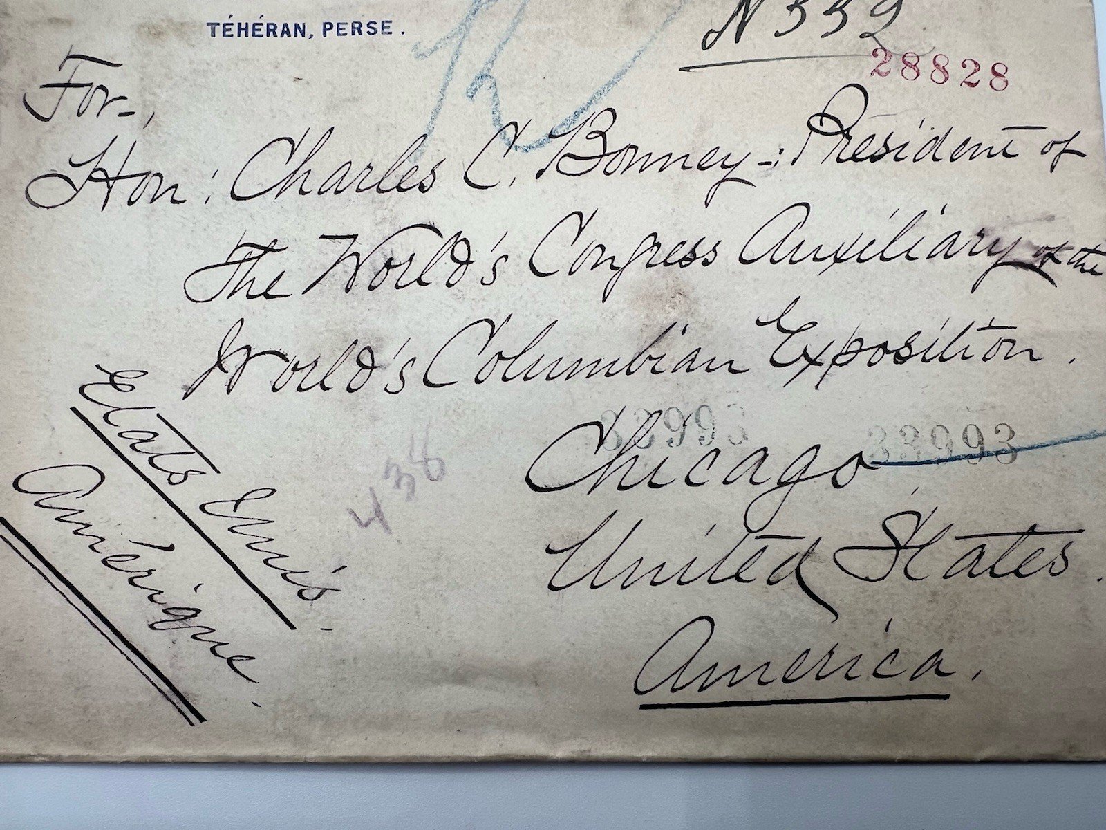 1891 U.S. Legation Tehran Persia Registered Cover to Charles C. Bonney # 1200 photo 7
