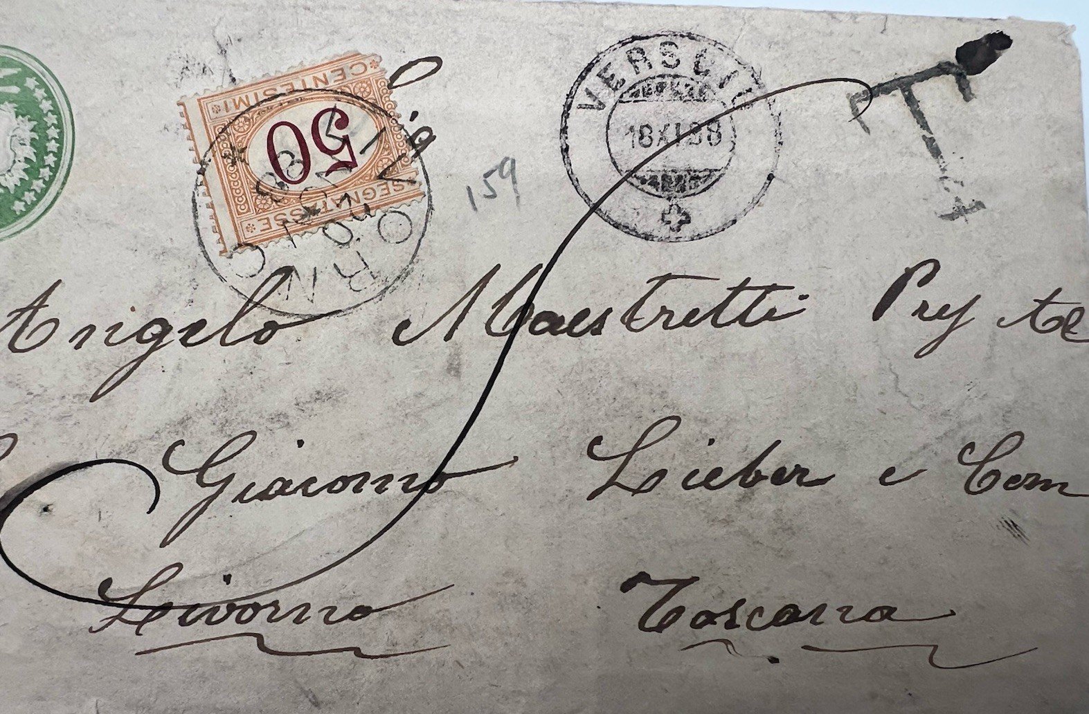 1890 Switzerland 25Rp Tüblibrief to Torino Italy 50c Postage Due Cover # 1204 photo 2