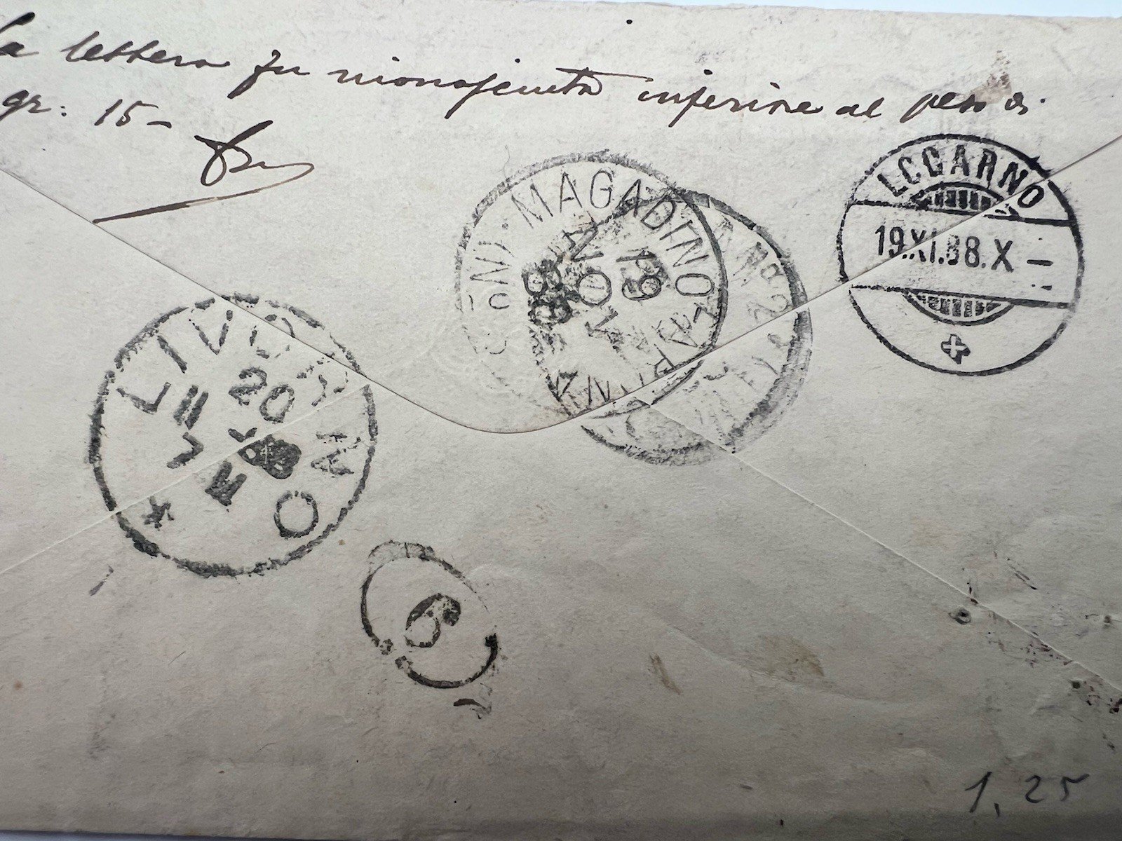 1890 Switzerland 25Rp Tüblibrief to Torino Italy 50c Postage Due Cover # 1204 photo 7