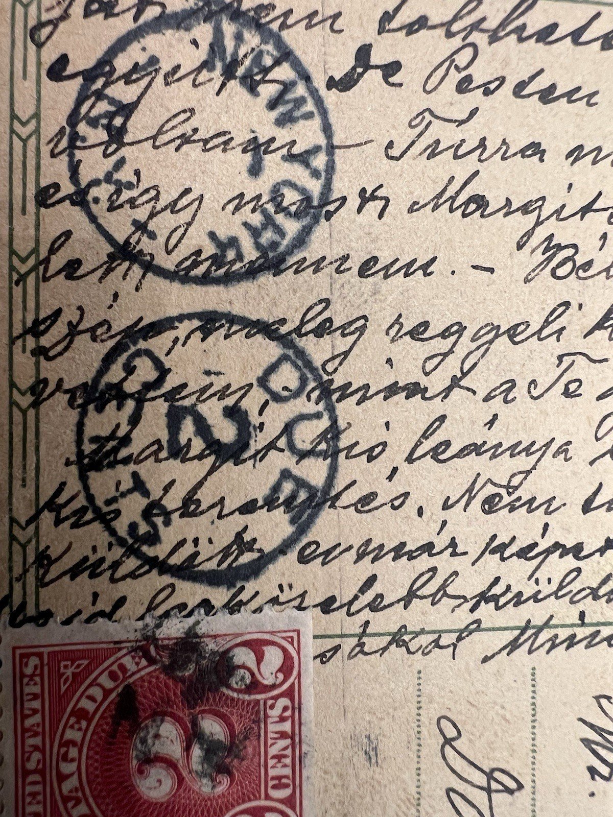 1938 Komárno Czechoslovakia to New York 2¢ US Postage Due Postal Card # 1208 photo 7