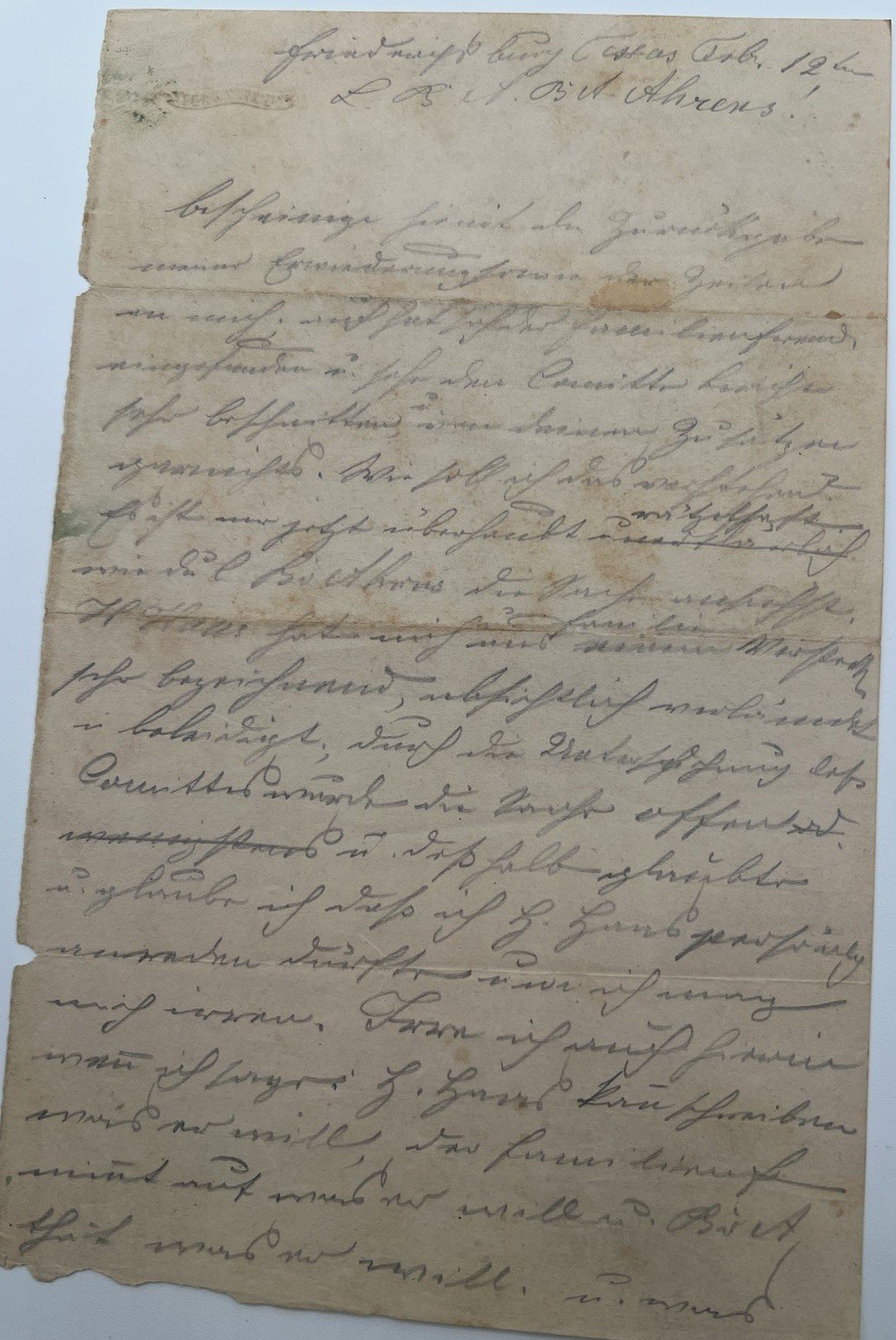 1874 Fredericksburg TX German Hofacker Sermon Book Durst Letter Archive # 2500 photo 4