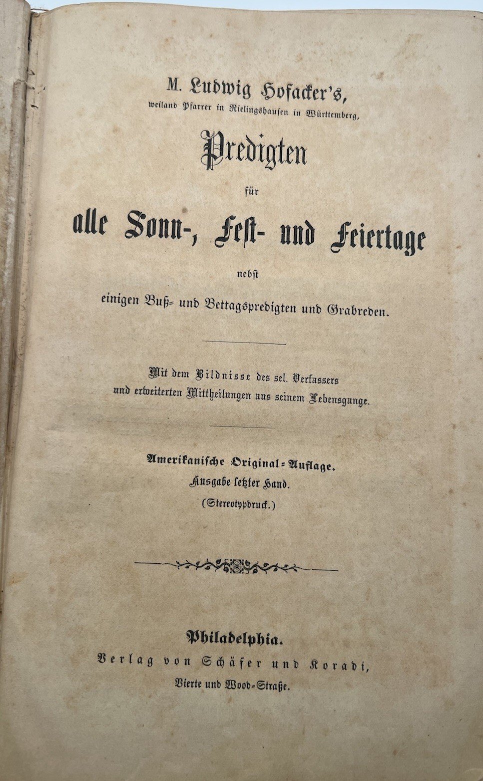 1874 Fredericksburg TX German Hofacker Sermon Book Durst Letter Archive # 2500 photo 11