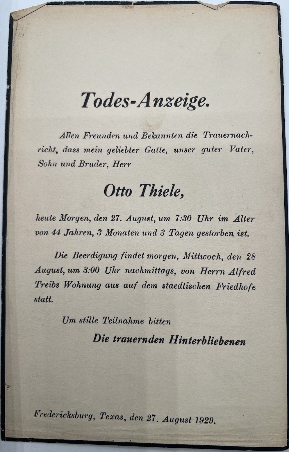 1916 German Bible Readings & 1929 Otto Thiele Death Notice Texas  # 2501 photo 12
