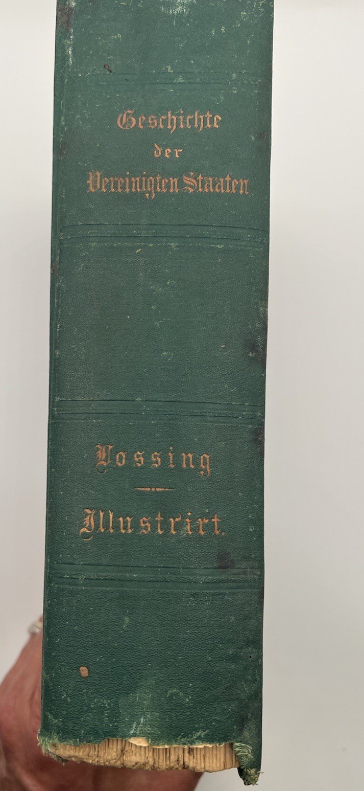 1873 German History of United States Benson Lossing Illustrated Durst Book #2502 photo 2