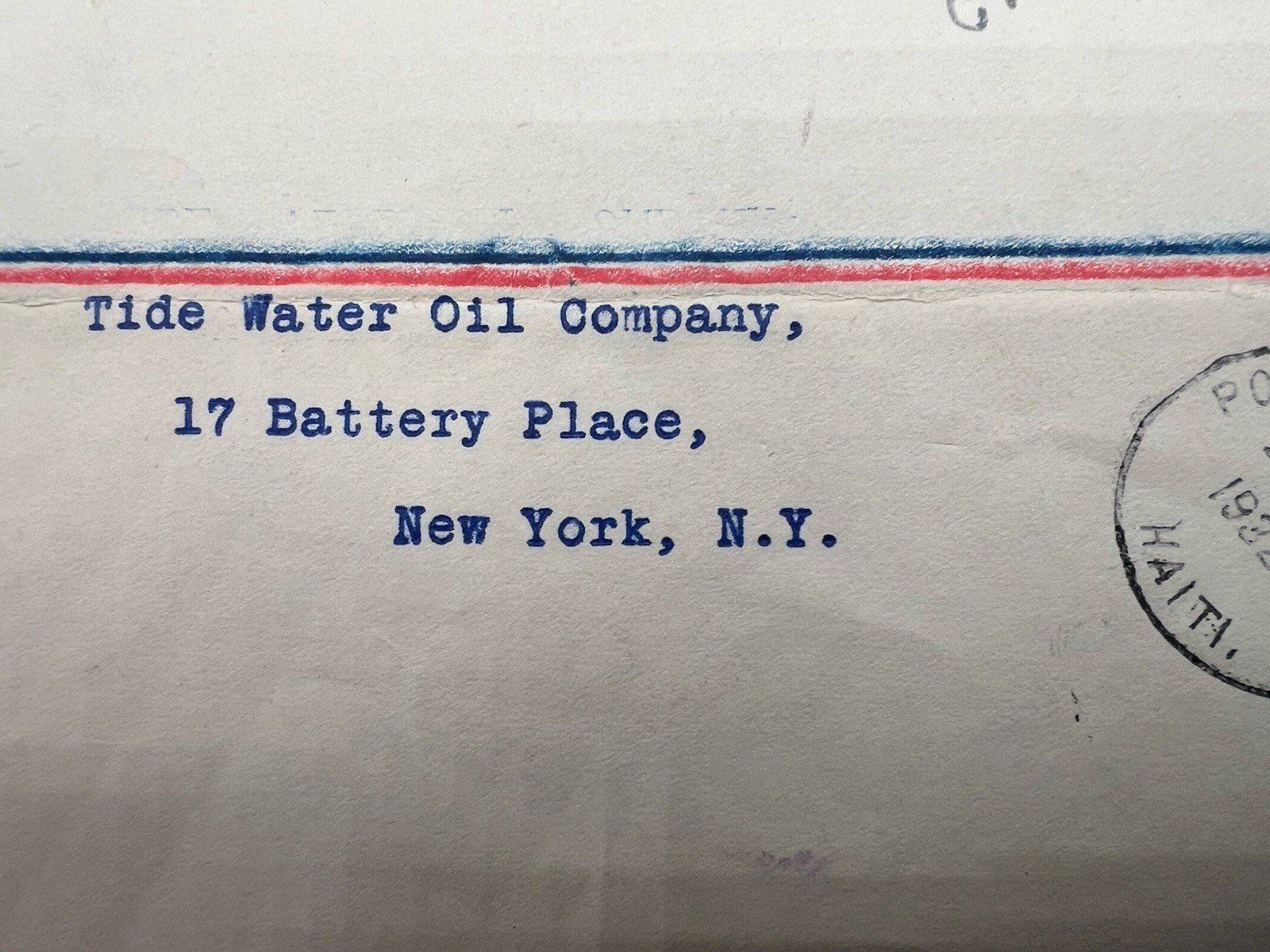 1932 Haiti Airmail Cover Preetzmann-Aggerholm to Tide Water Oil NY # 1215 photo 3