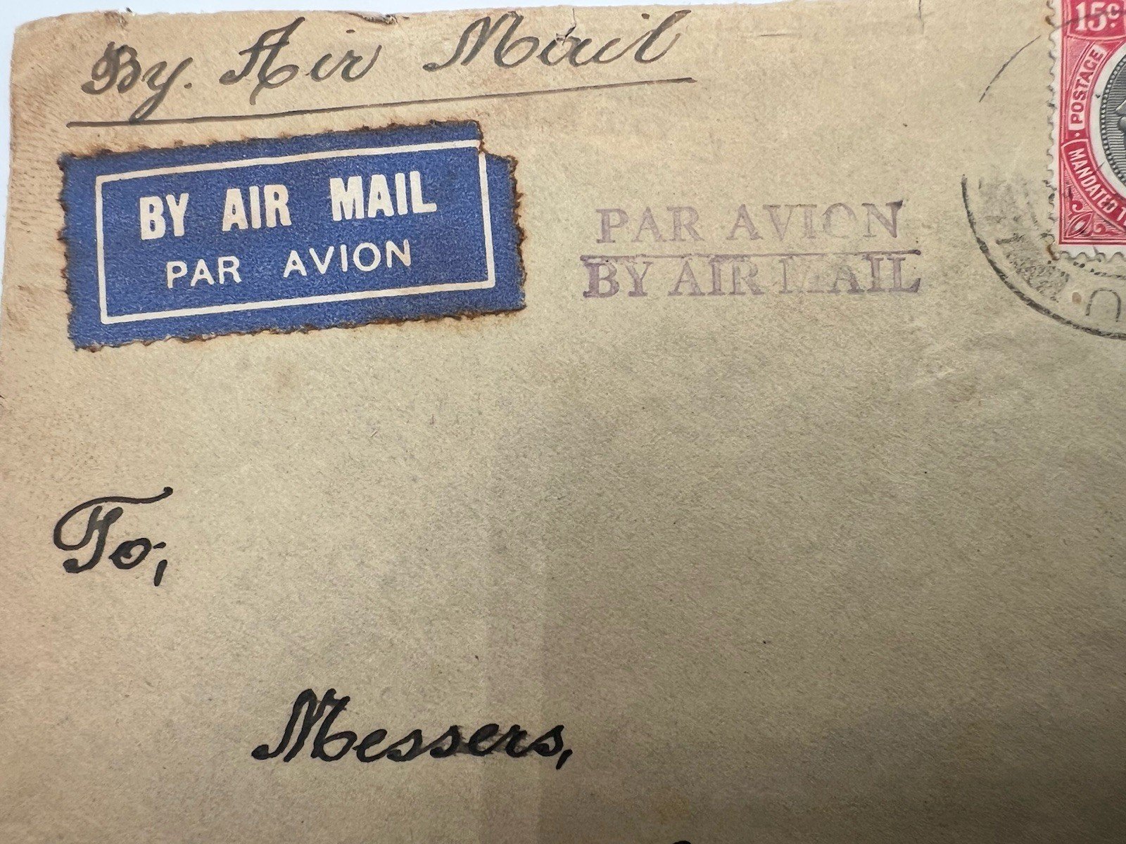 1934 Tanganyika Airmail Cover Tukuyu to Shanghai China KGV Stamps # 1216 photo 4