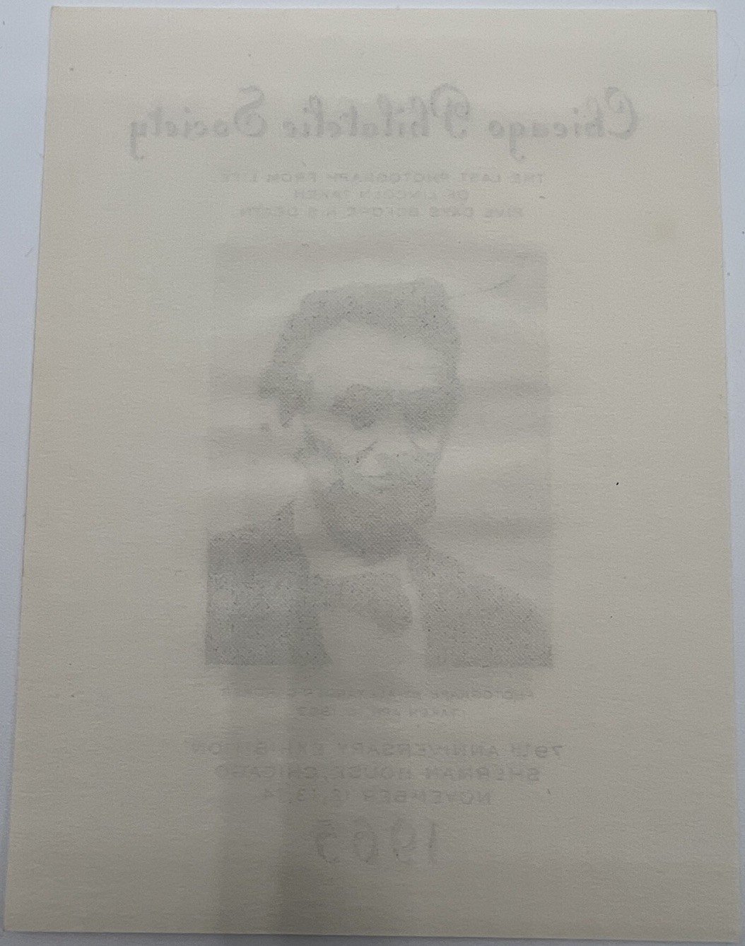 1965 Chicago Philatelic Society Abraham Lincoln Souvenir Sheet # 1222 photo 3