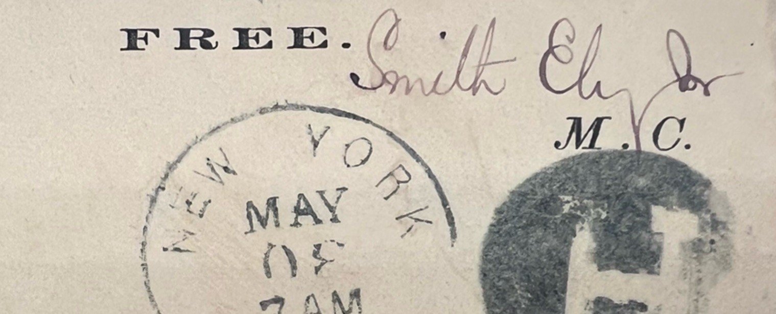 1873 Smith Ely Jr. Congressman Free Frank Cover to George B. Vanderpoel # 1224 photo 2
