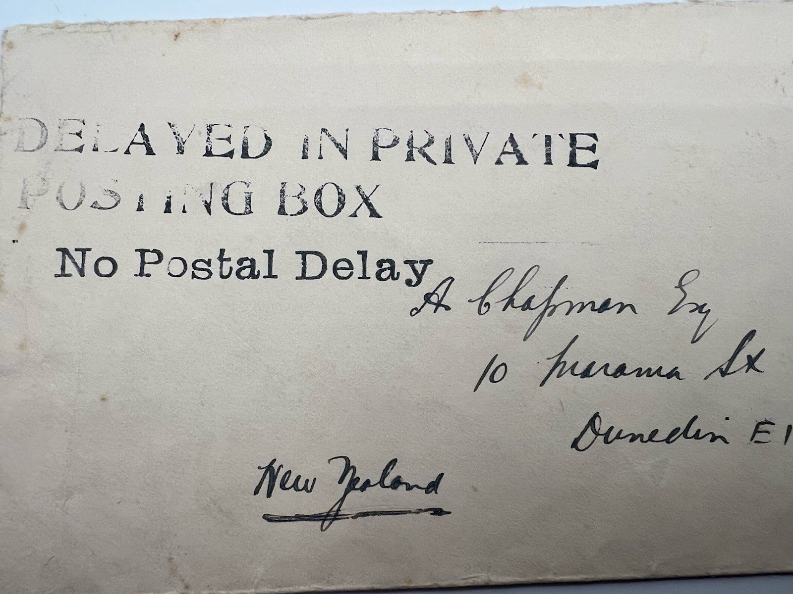 1937 Australia–New Zealand Cover Delayed Private Posting Box Mark # 1225 photo 3