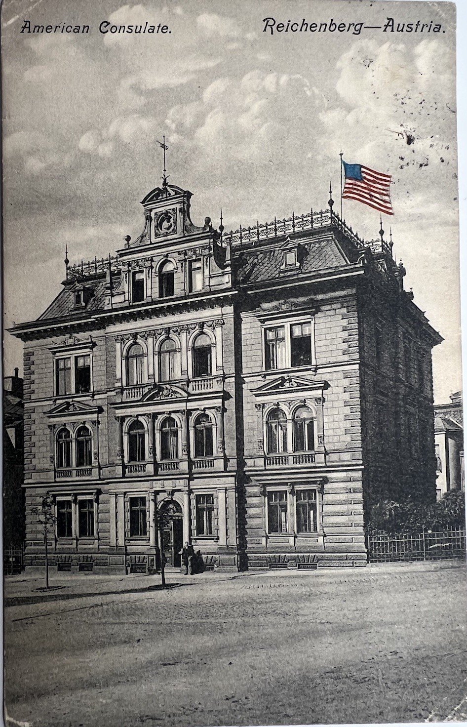 c1910 American Consulate Reichenberg Austria U.S. Flag Postcard # 1227 photo 4