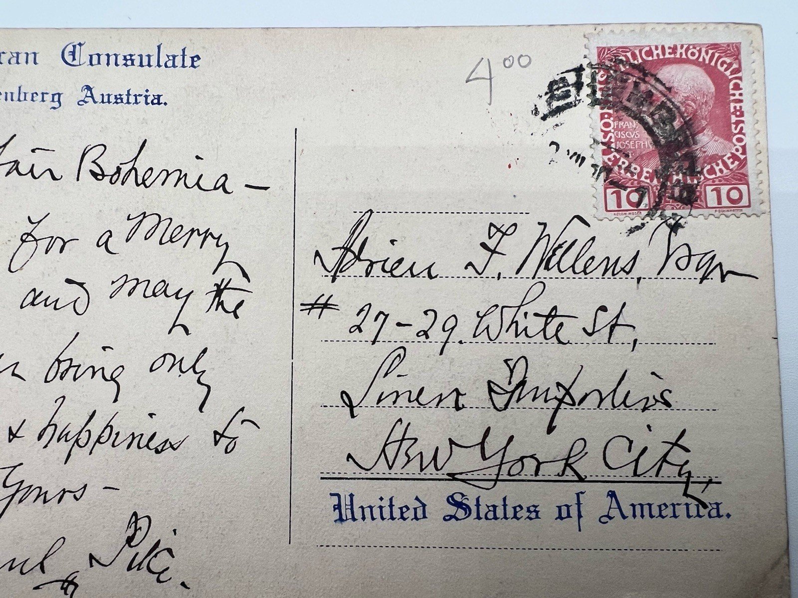 c1910 American Consulate Reichenberg Austria U.S. Flag Postcard # 1227 photo 5