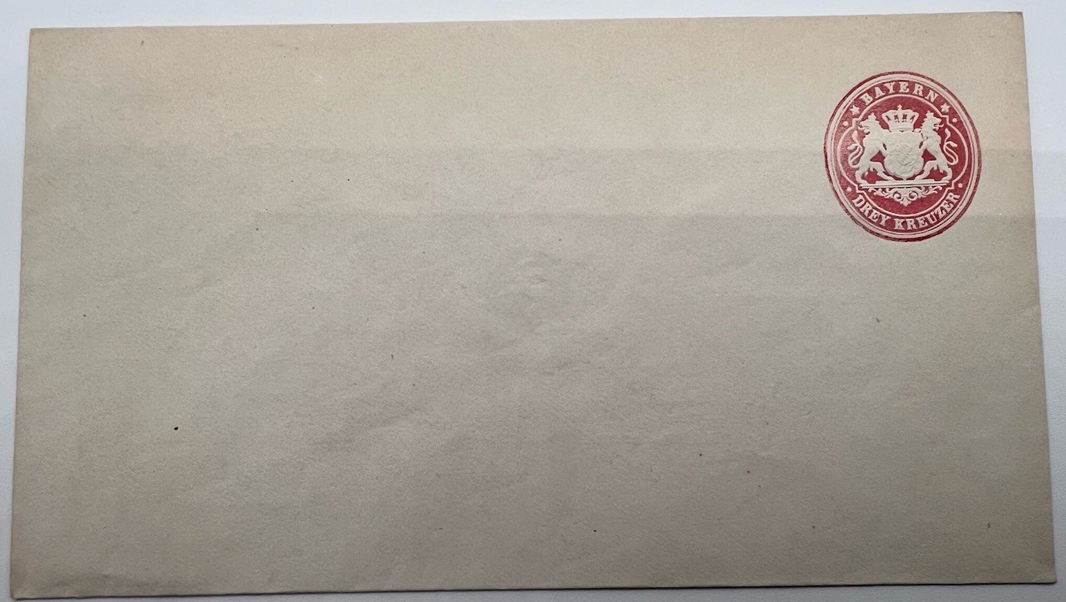 c1869 Bavaria 3 Kreuzer Unused Postal Stationery Envelope Posthorn # 1230