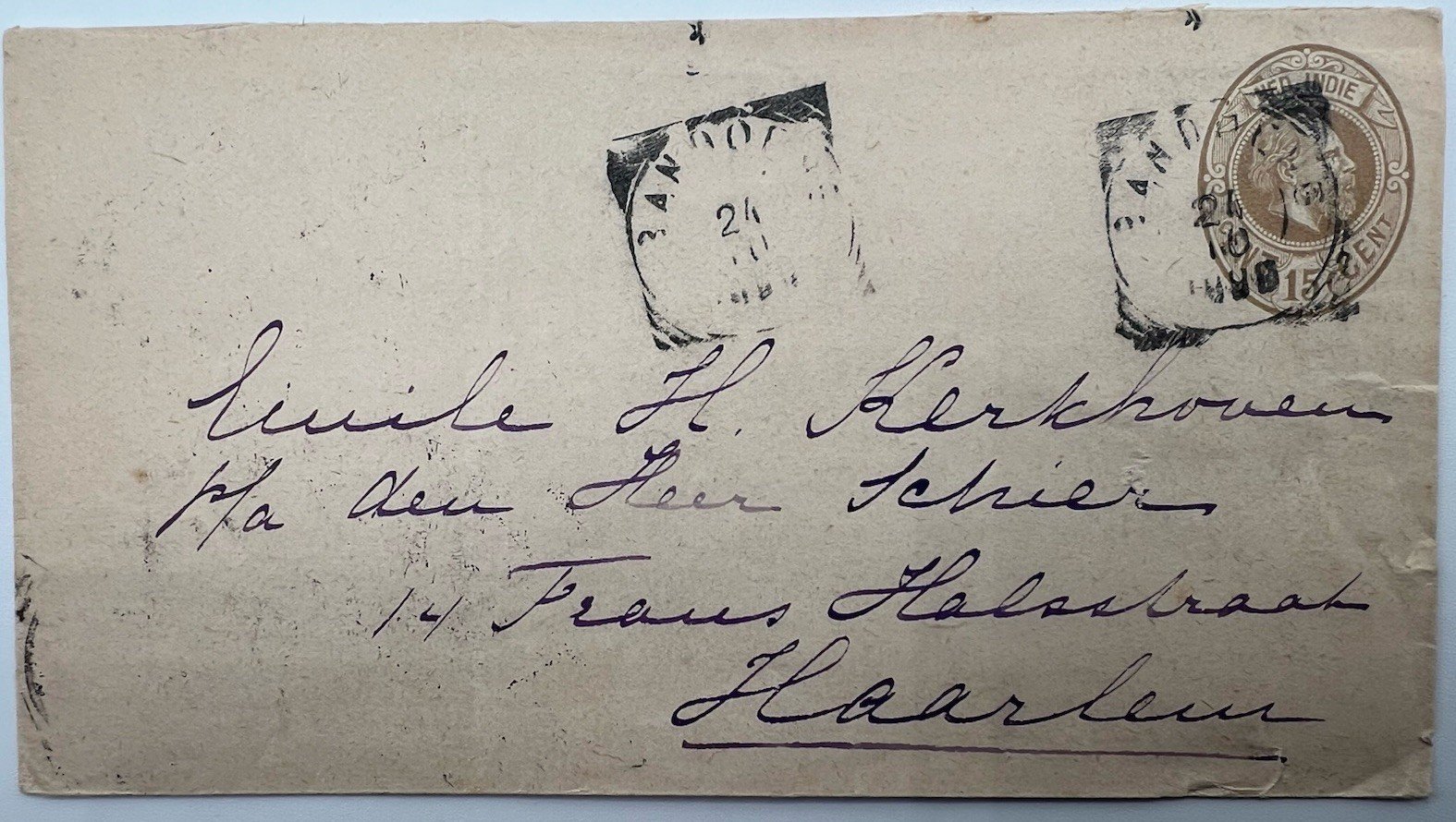 1899 Dutch East Indies Bandoeng-Haarlem 15c Postal Stationery Cover # 1231