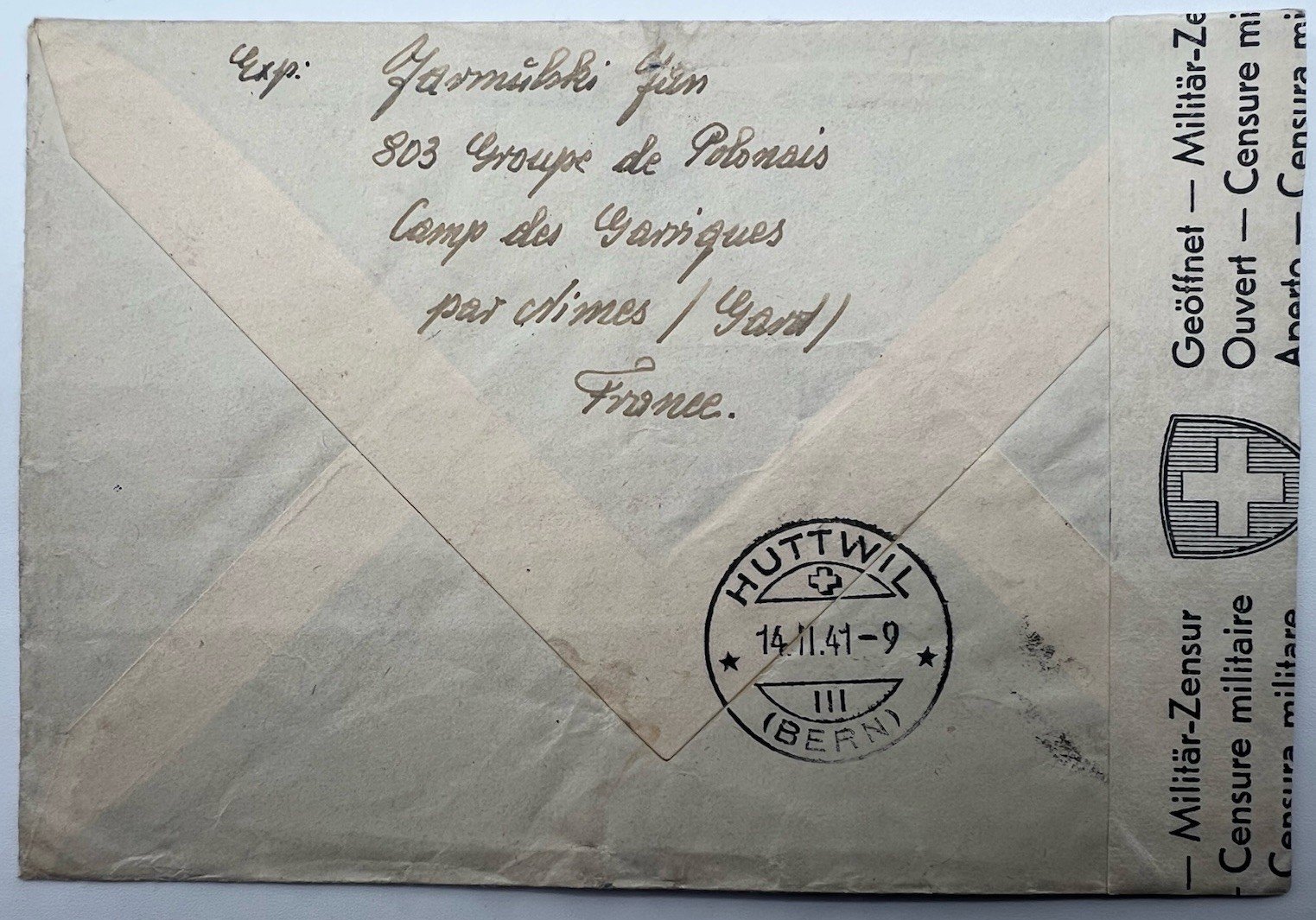1941 WWII Vichy France to Swiss Internee Registered Censored Cover # 1234 photo 6