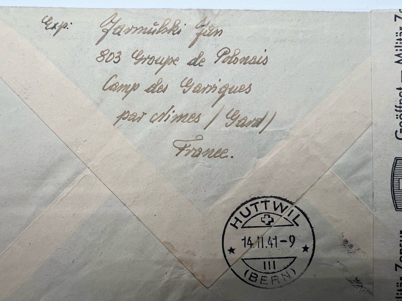 1941 WWII Vichy France to Swiss Internee Registered Censored Cover # 1234 photo 7