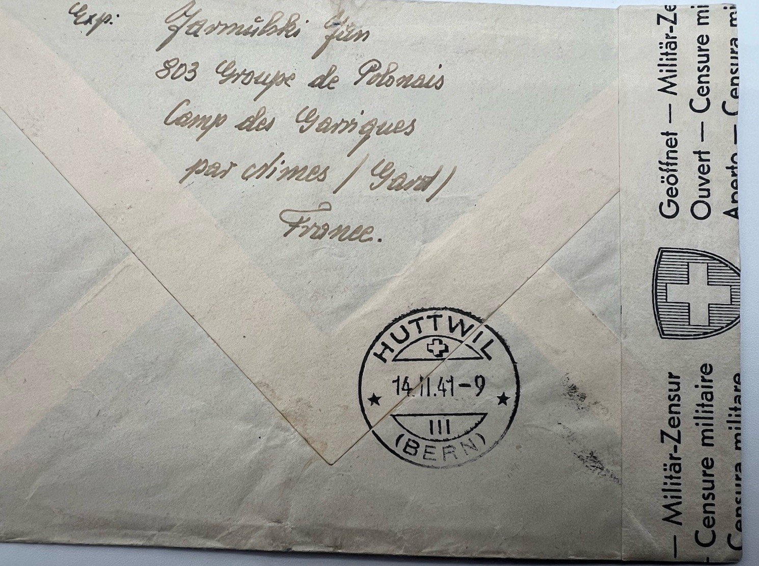 1941 WWII Vichy France to Swiss Internee Registered Censored Cover # 1234 photo 9
