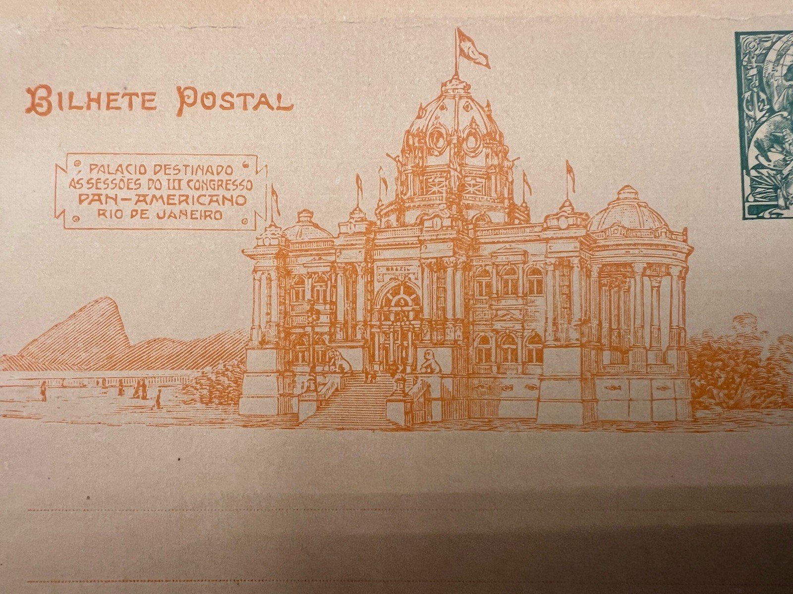 1906 Brazil 50 Reis Pan-American Congress Monroe Postal Card # 1237 photo 3