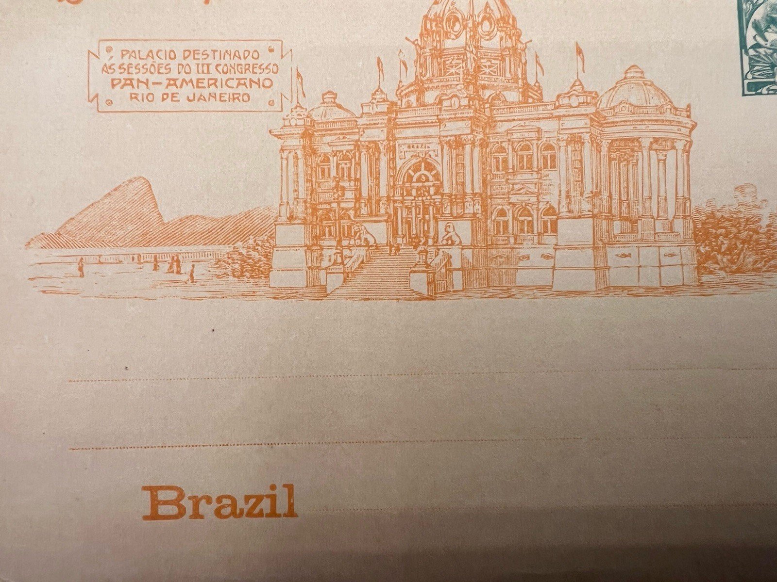 1906 Brazil 50 Reis Pan-American Congress Monroe Postal Card # 1237 photo 4
