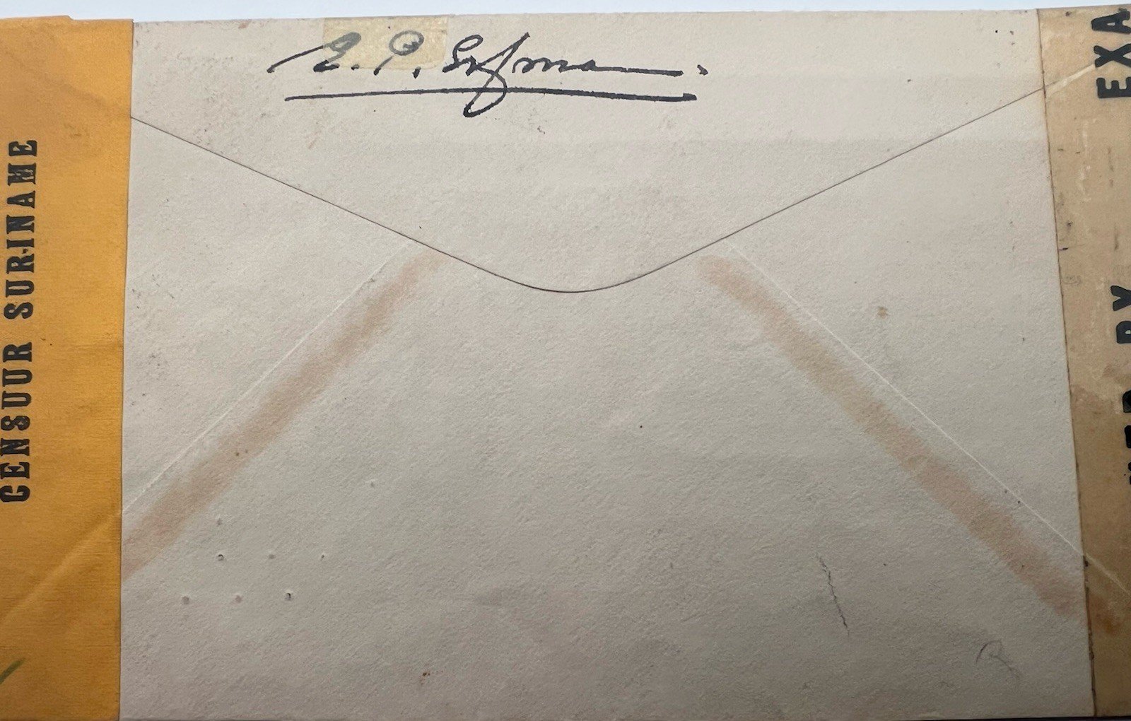 1942 Suriname WWII Censored KLM Airmail Cover to USA w/ OC-3 # 1238 photo 5