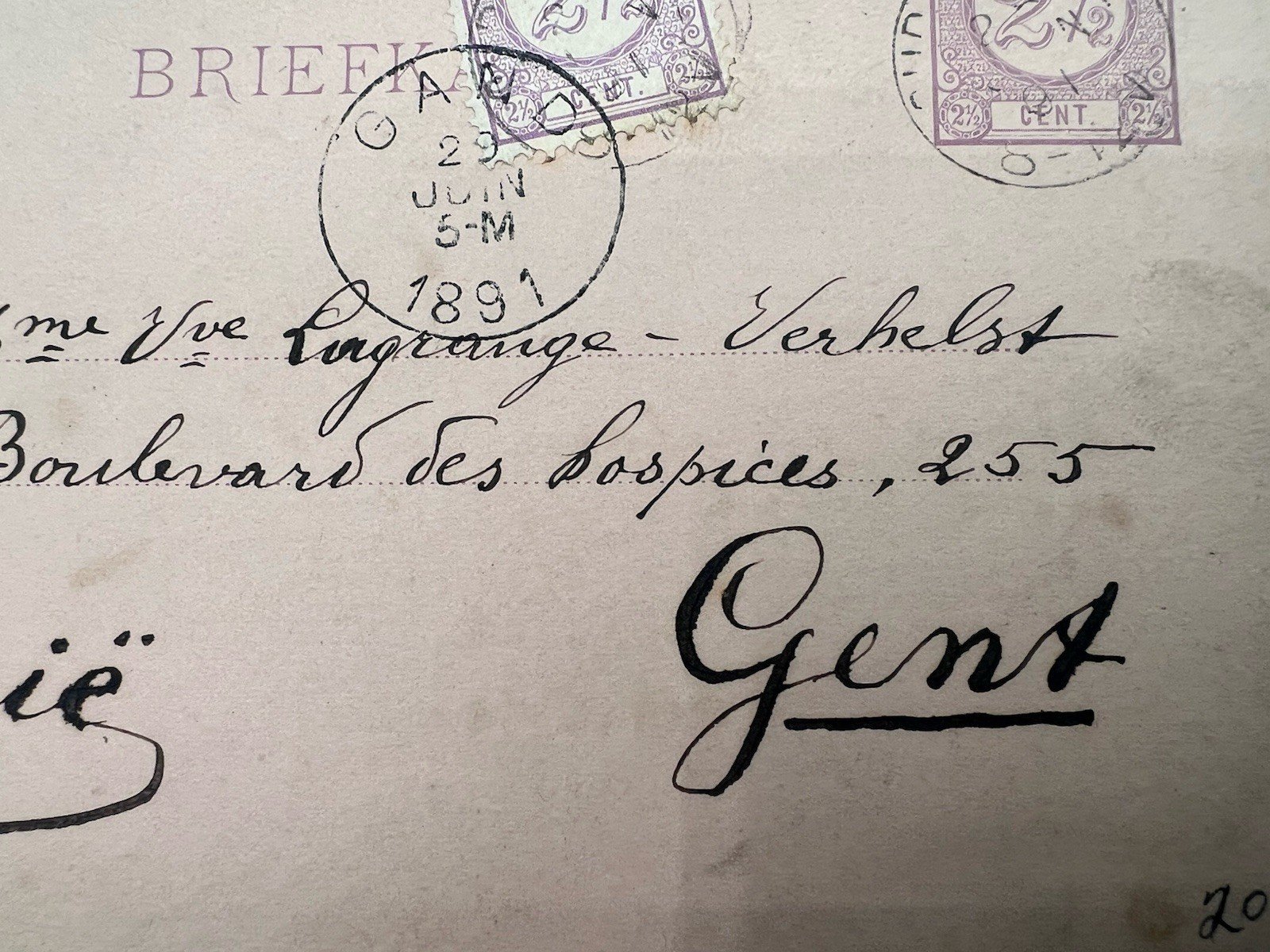 1891 Netherlands Briefkaart 5c Postal Card to Belgium Oud-Gastel # 1239 photo 5