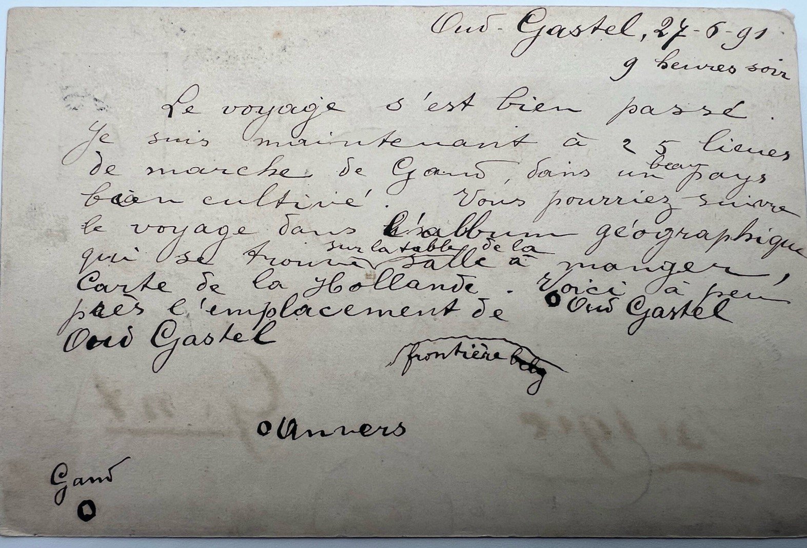 1891 Netherlands Briefkaart 5c Postal Card to Belgium Oud-Gastel # 1239 photo 6