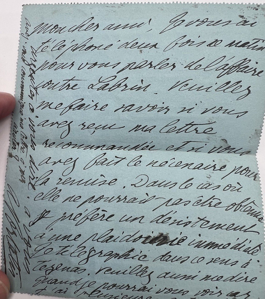19th C French Paris Pneumatic Telegram 50c Imprinted Legal Correspondence # 1242 photo 4