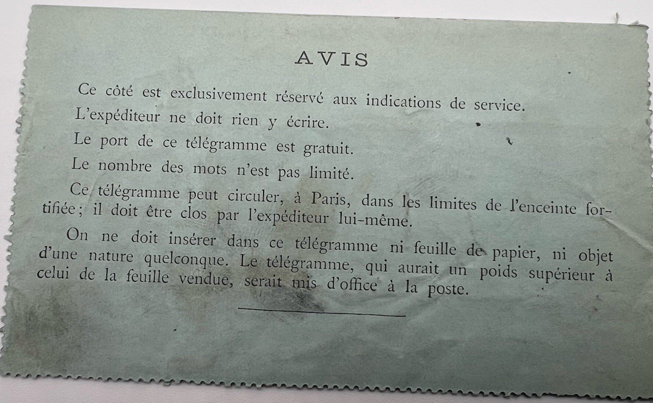 Antique Paris Pneumatic Telegram Ba-Ta-Clan Romantic Note # 1243 photo 4