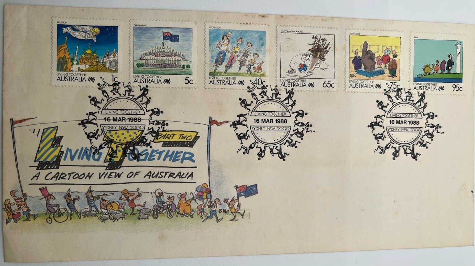1988 Australia Living Together Part Two FDC 6 Stamps Sydney # 1258