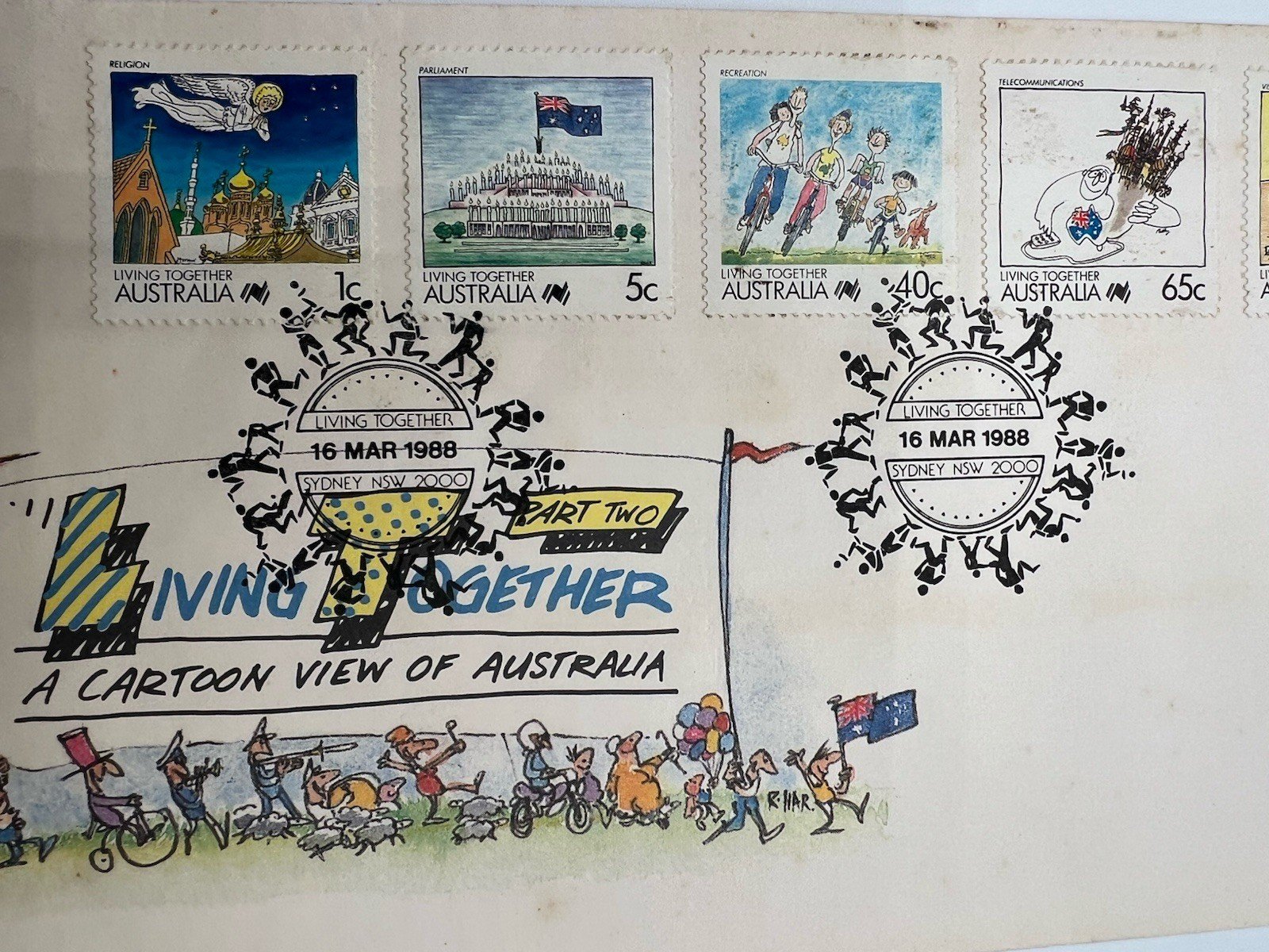 1988 Australia Living Together Part Two FDC 6 Stamps Sydney # 1258 photo 3