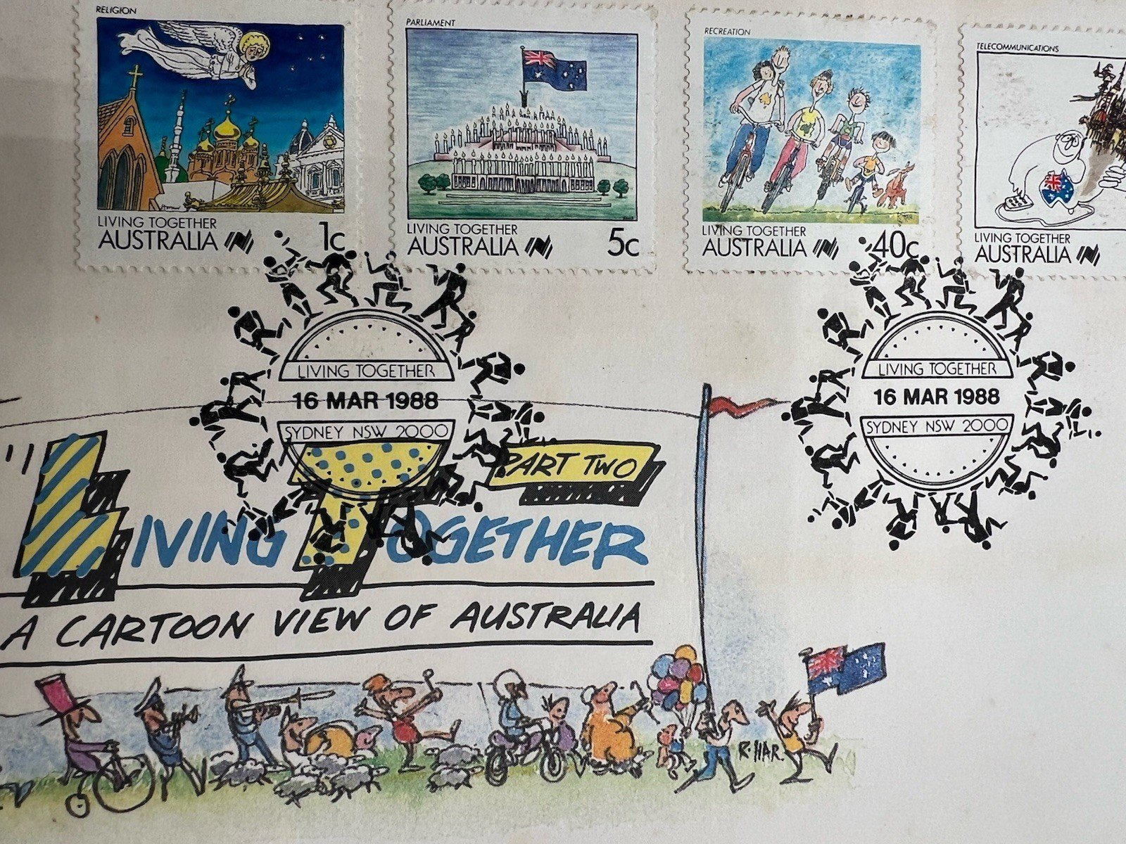 1988 Australia Living Together Part Two FDC 6 Stamps Sydney # 1258 photo 4