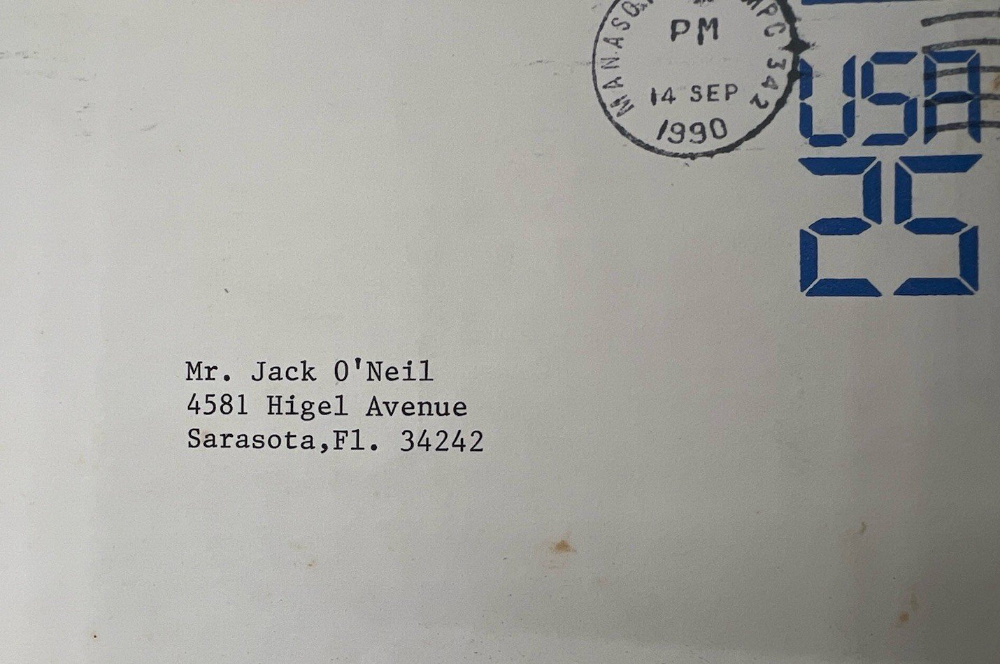 1990 Space Station Hologram Cover to Sarasota Commissioner Jack O’Neil # 1259 photo 4