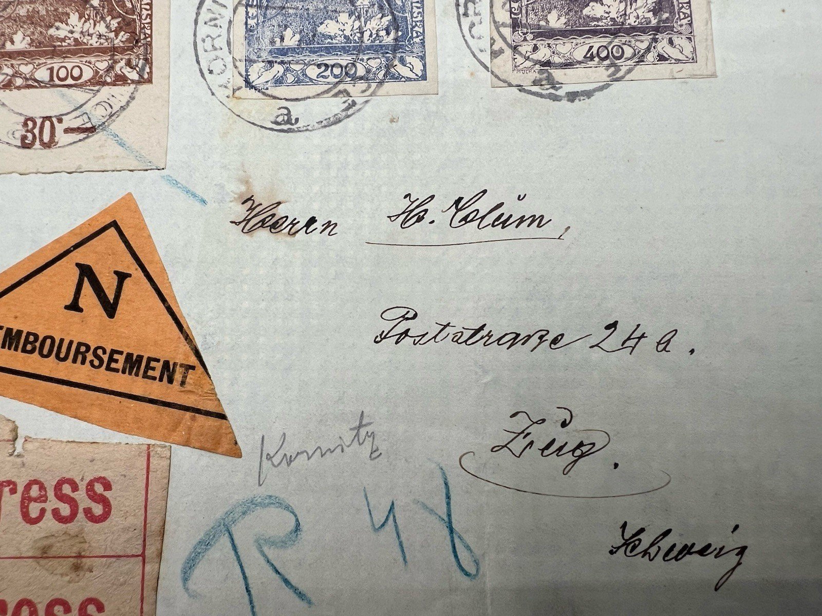 C1920 Czechoslovakia Hradcany Express COD Cover 700h Reimbursement # 1265 photo 4