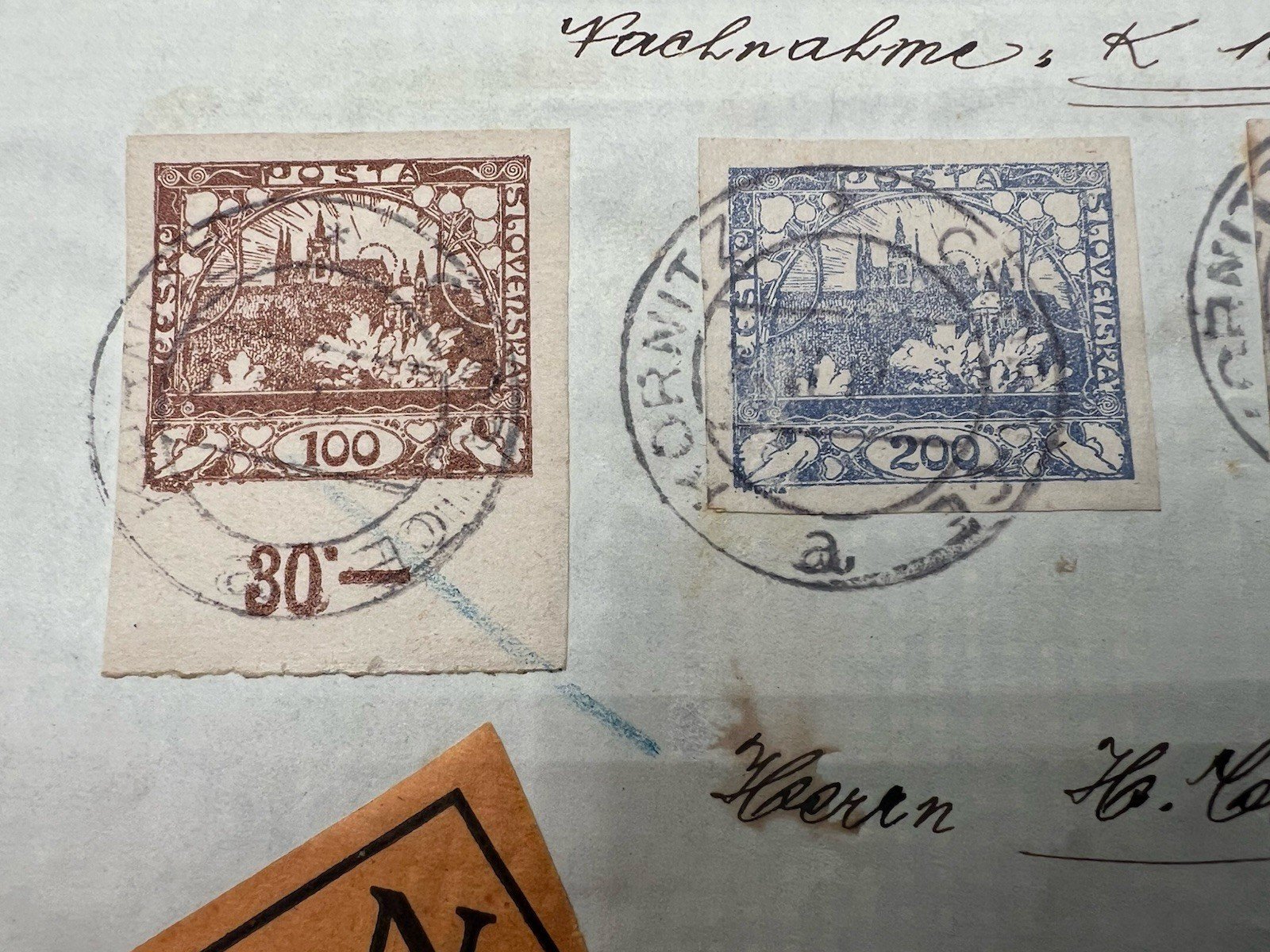 C1920 Czechoslovakia Hradcany Express COD Cover 700h Reimbursement # 1265 photo 5