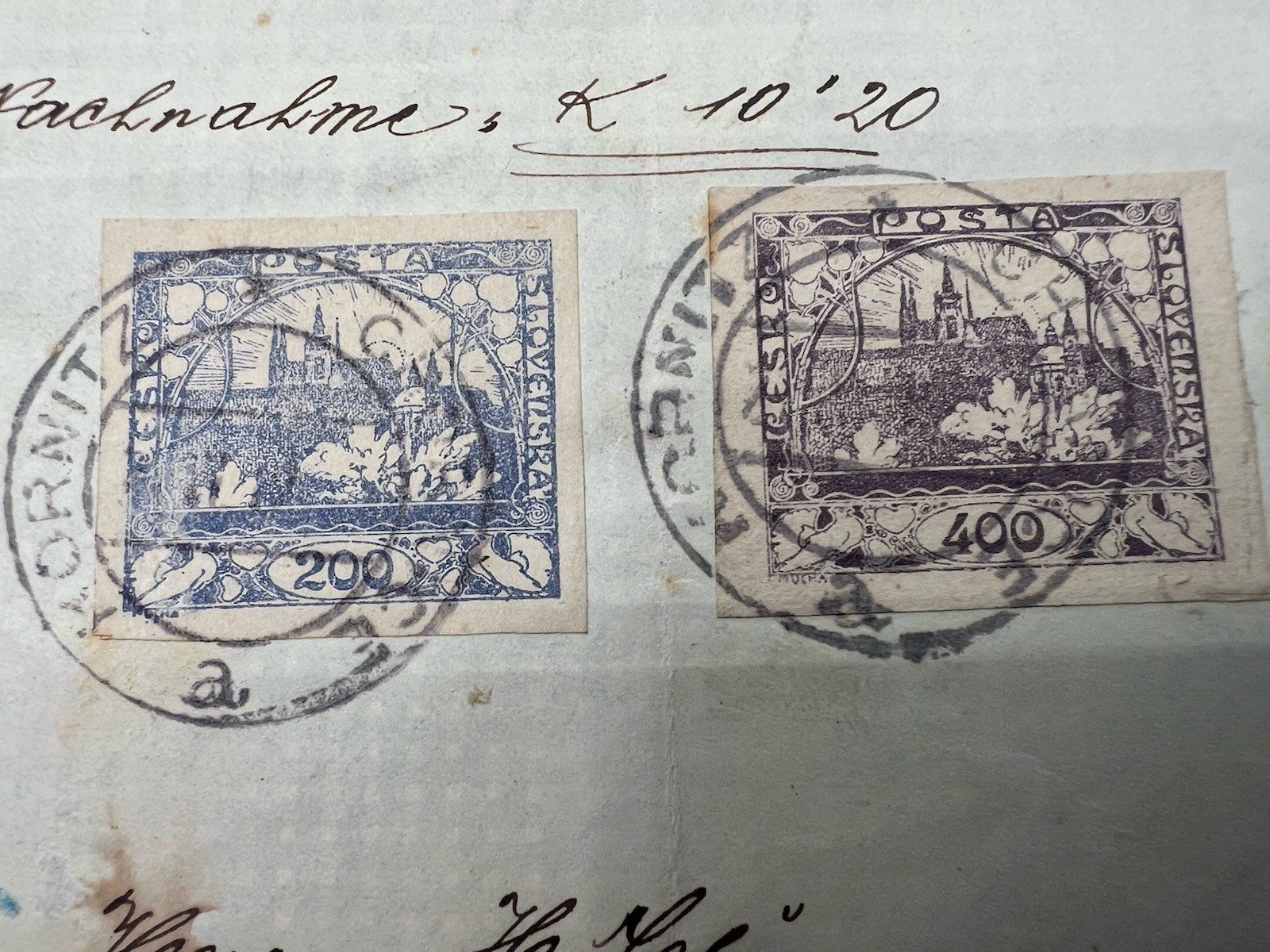 C1920 Czechoslovakia Hradcany Express COD Cover 700h Reimbursement # 1265 photo 6