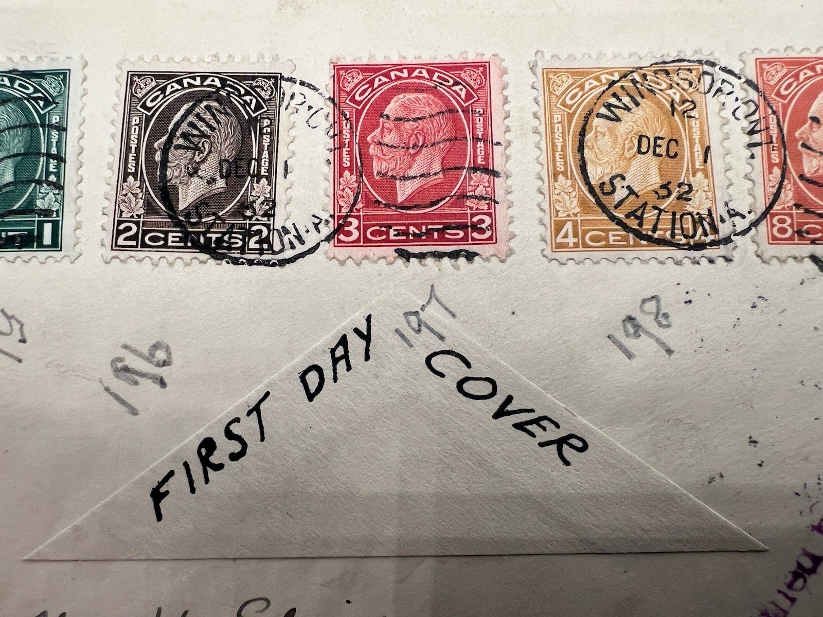1932 Canada King George V Medallion First Day Cover Windsor Ontario # 1266 photo 4